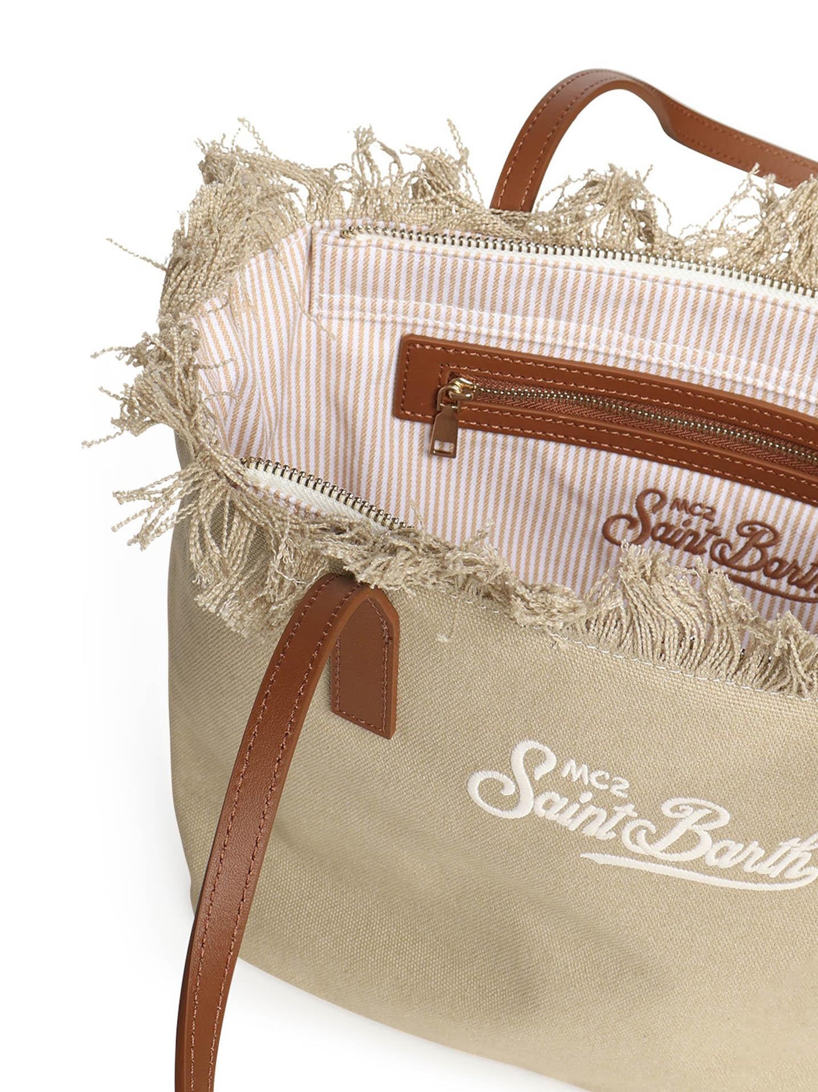 Saint Barth City Bag Mid Frange Beige-4