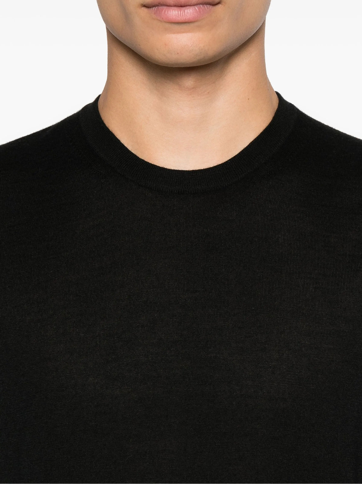 Fedeli Argentina Girocollo In Cashmere E Seta Nero-2