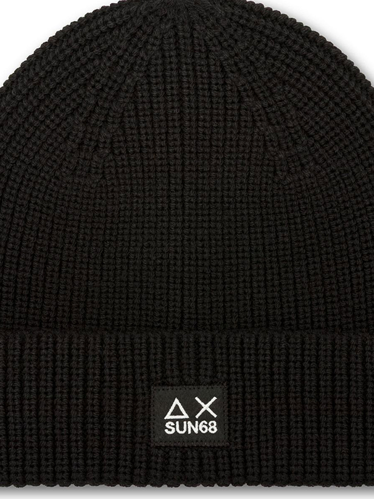 Sun68 Berretto Beanie In Misto Lana A Coste Nero-2