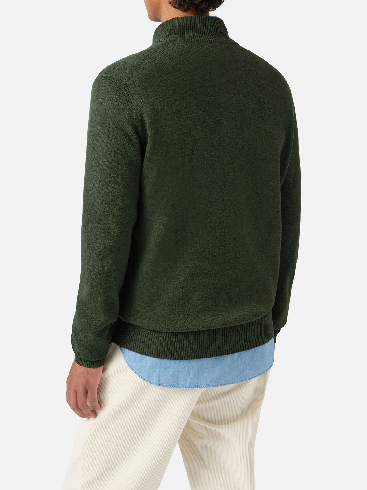 Saint Barth Pullover A Mezza Zip Jermyn In Lambswool Verdone-3
