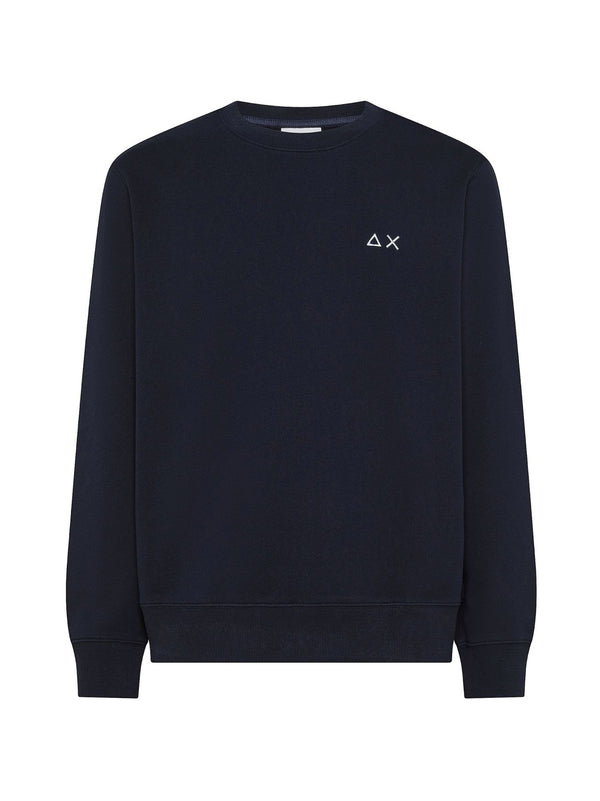 Sun68 Felpa girocollo in cotone blu navy