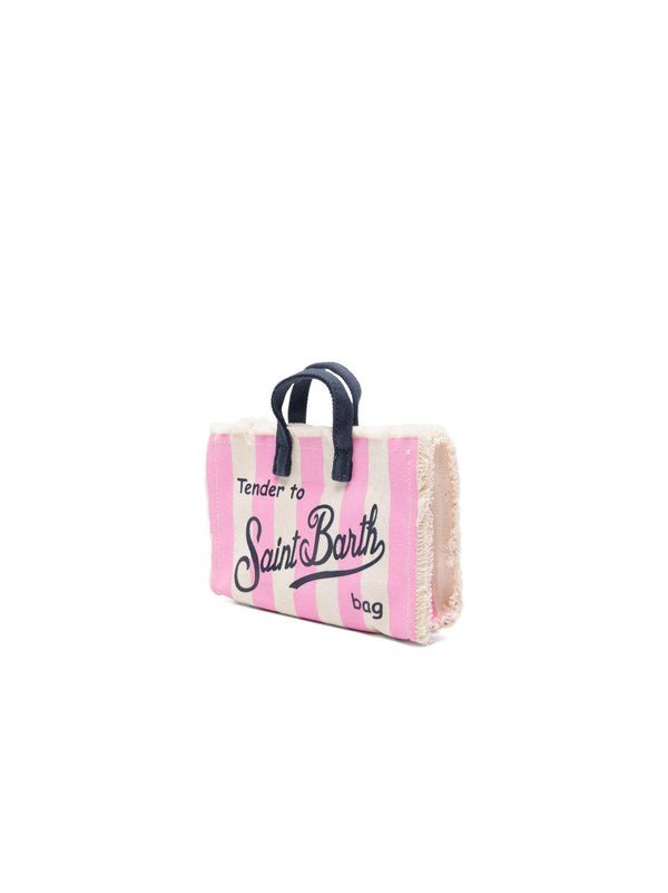 Saint Barth Phone Bag Righe Rosa-2