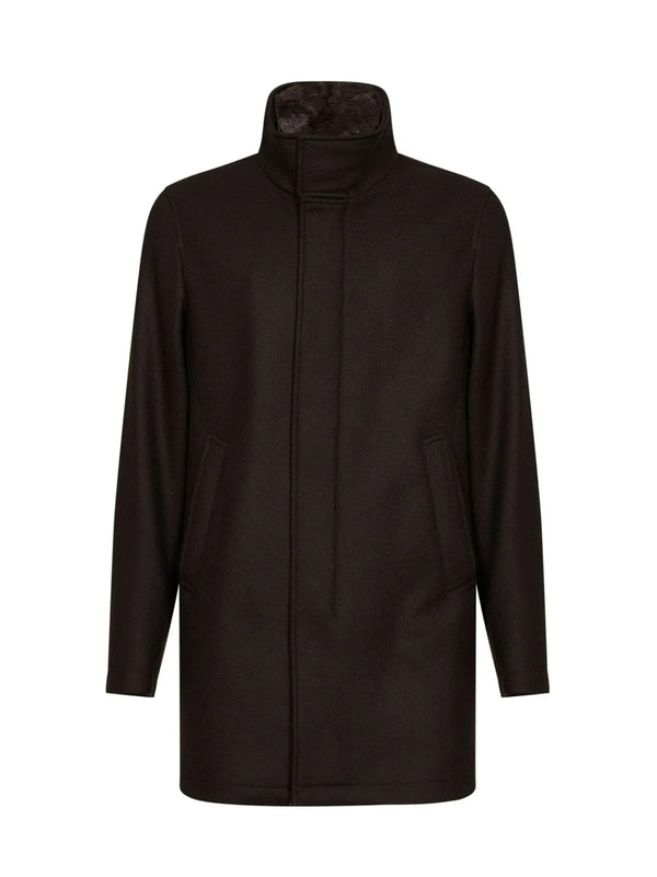 HERNO CAPPOTTO COLLO ECOPELLICCIA MARRONE -HERNO-CA000214U33344 8993