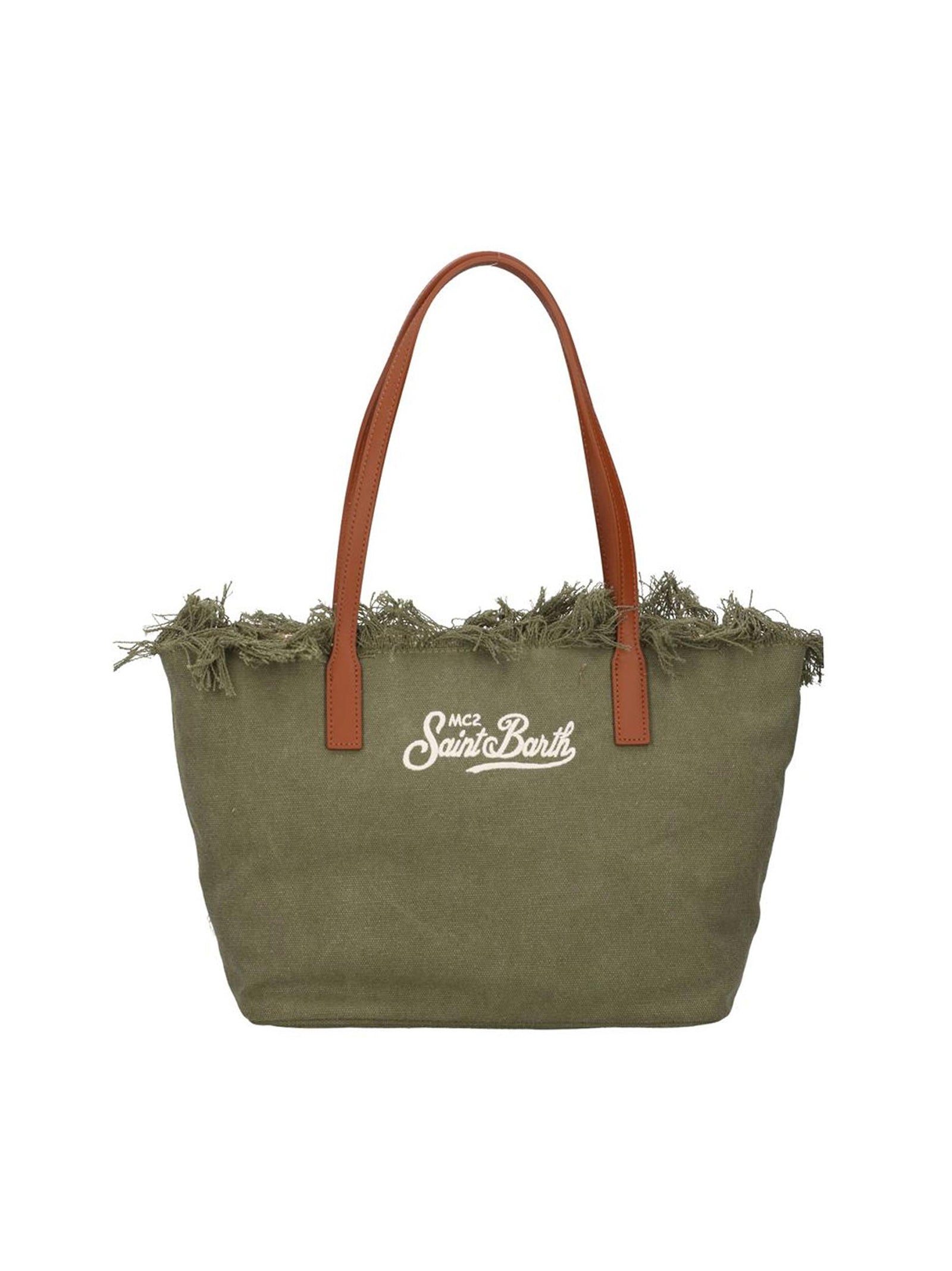 Saint Barth City Bag Mid Frange Verde-1