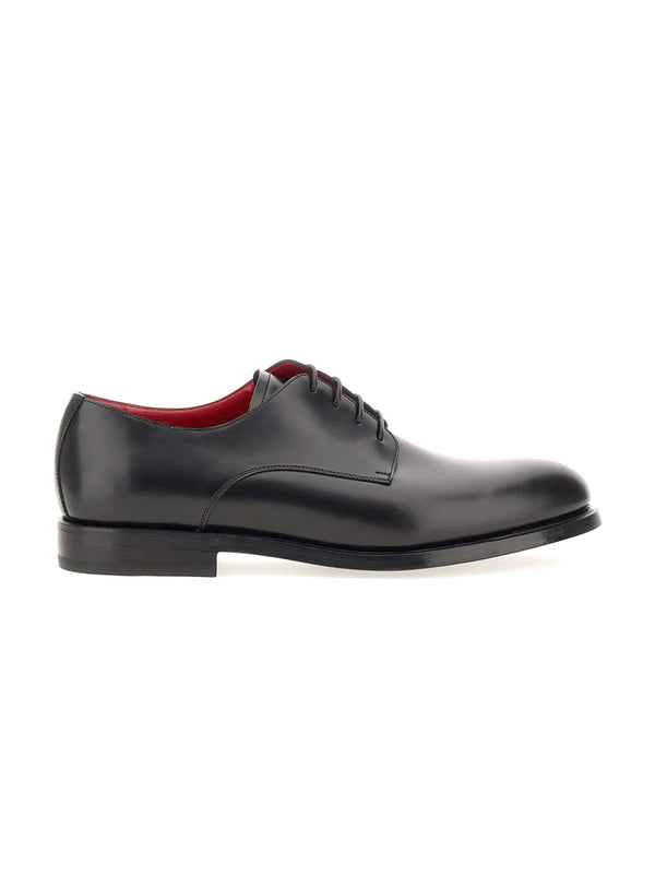 Smooth leather derby lace-up shoe