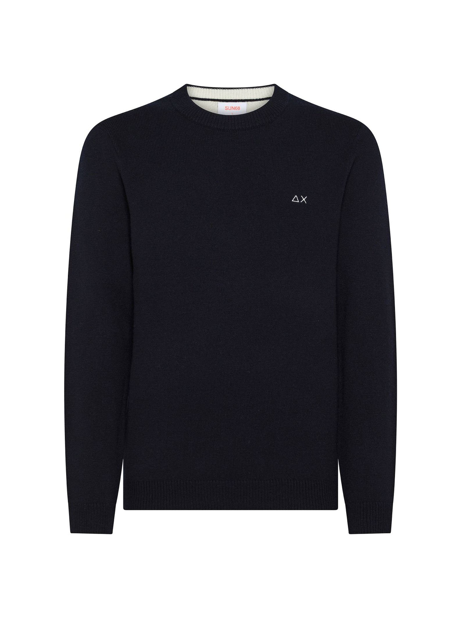 Sun68 Maglia Girocollo In Lana E Cashmere Navy Blue-1