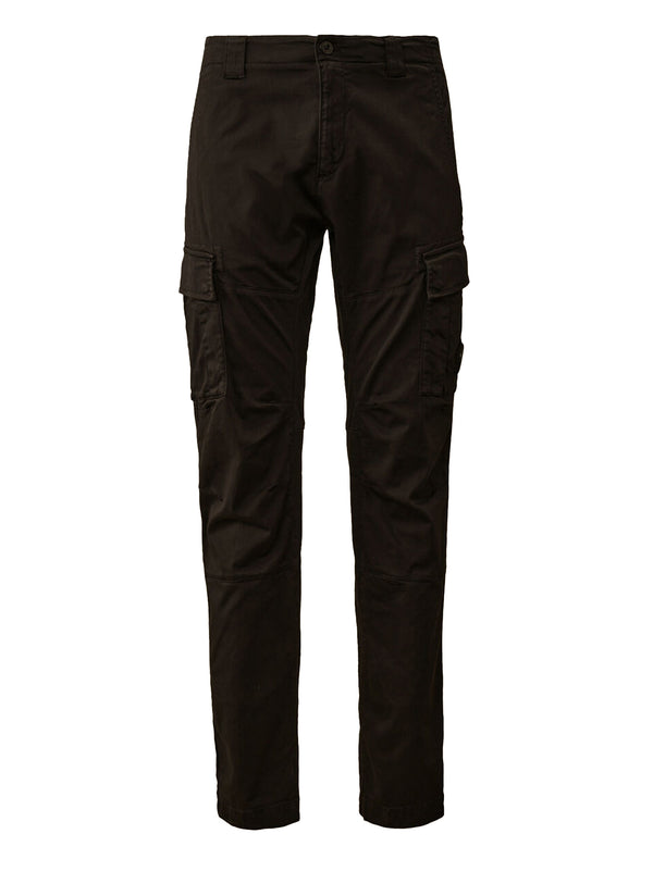 Cp Company Stretch Sateen Ergonomic Lens Cargo Pants Black - uomo nero