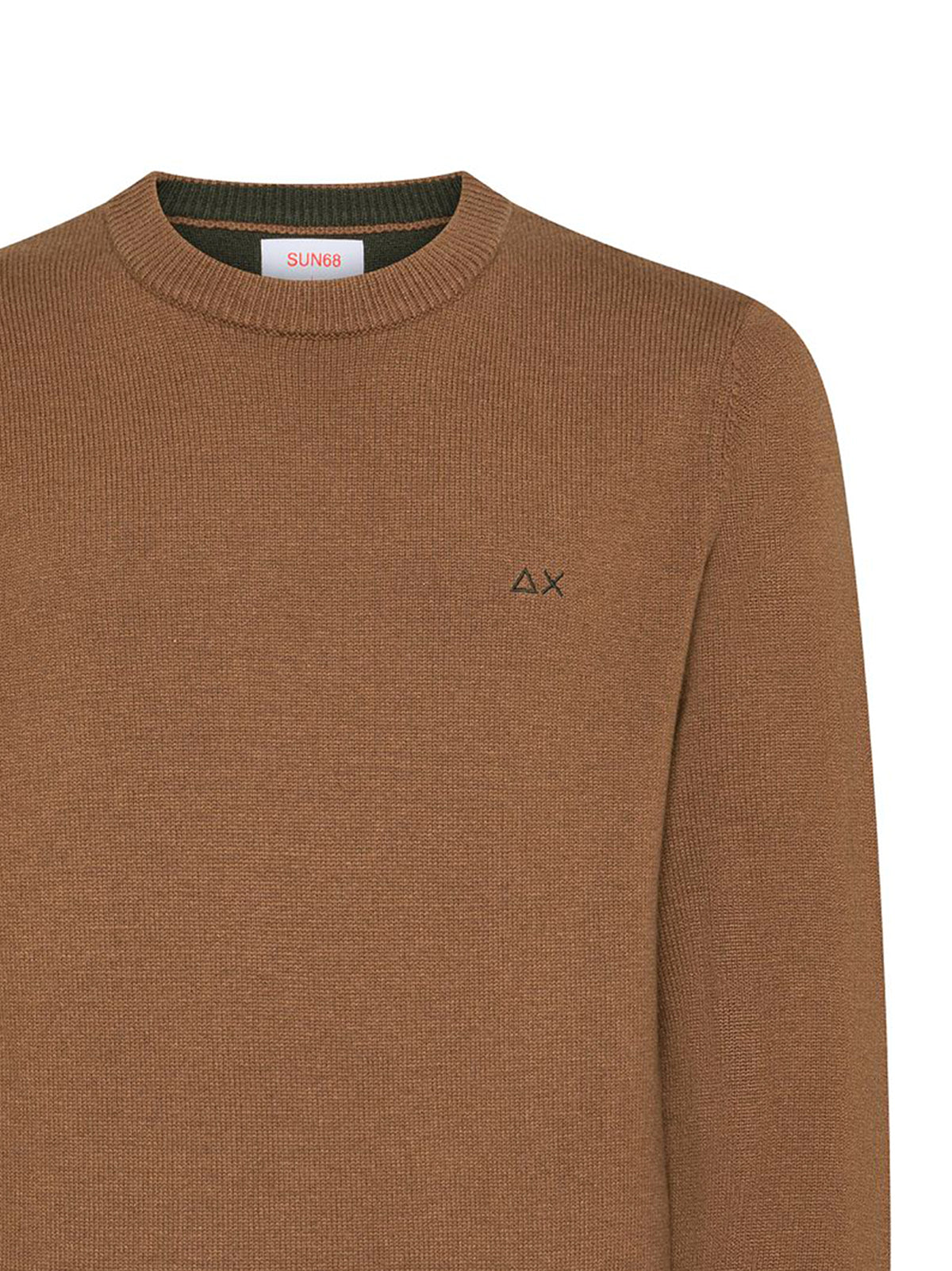 Sun68 Maglia Girocollo In Lana E Cashmere Marrone Deserto-2