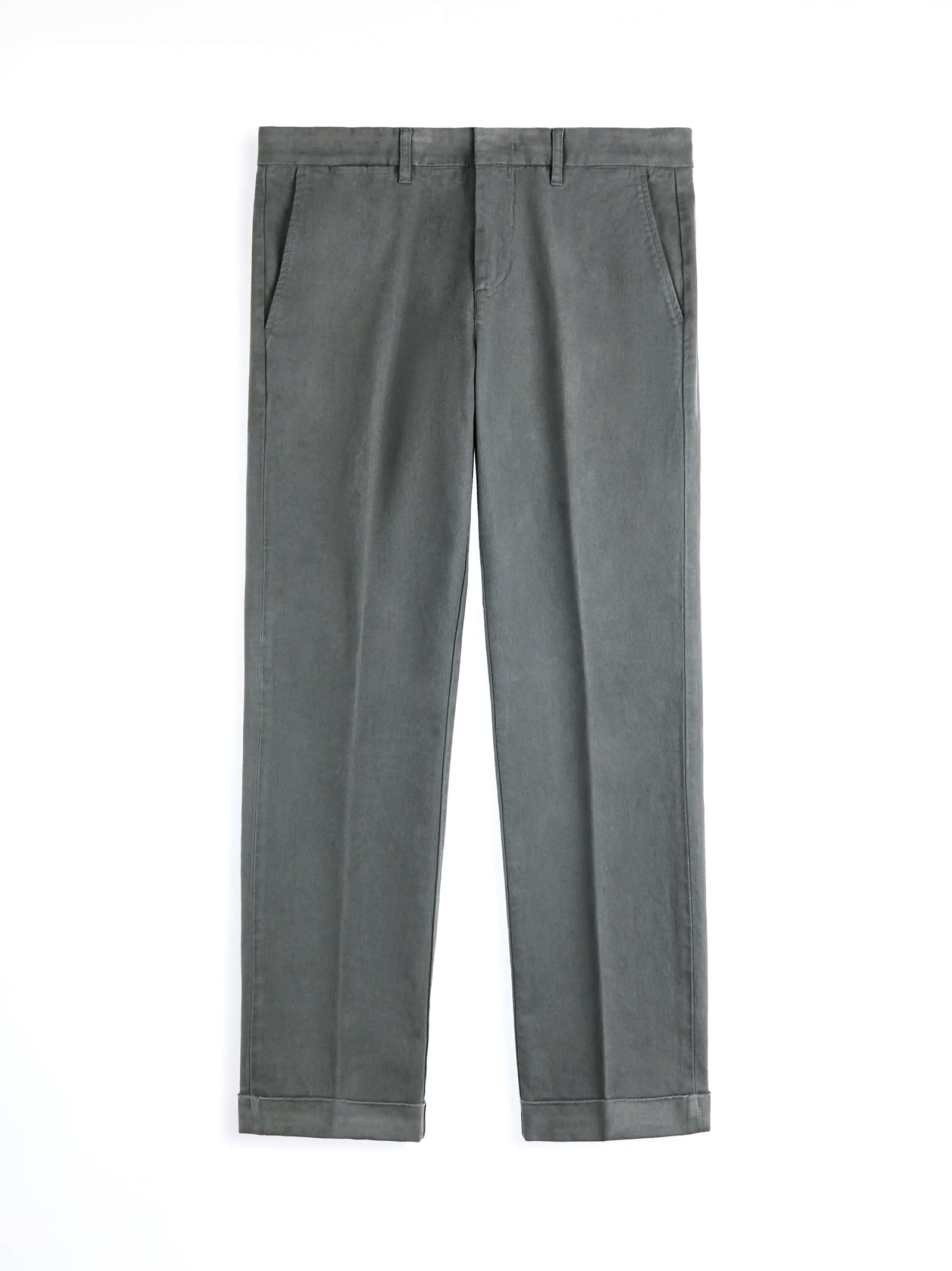 Fay Pantaloni Slim Fit In Gabardine Di Cotone Grigio-1