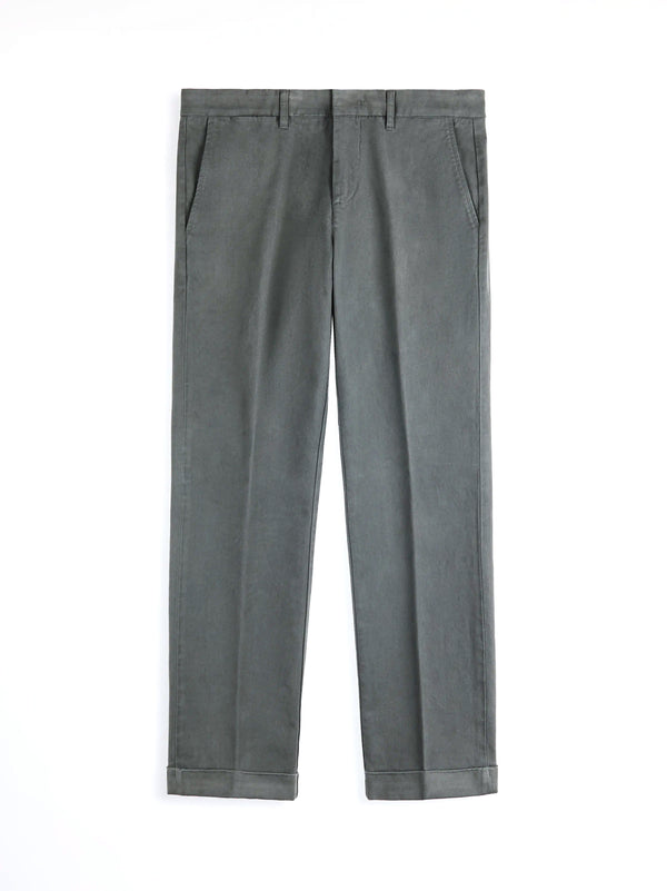 Fay Pantaloni Slim Fit In Gabardine Di Cotone Grigio