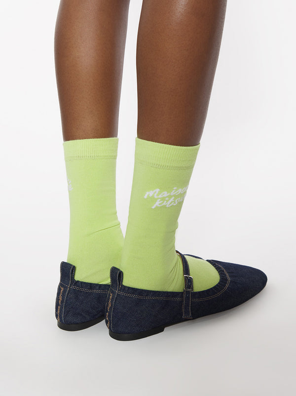 Maison Kitsune Handwriting Socks-2