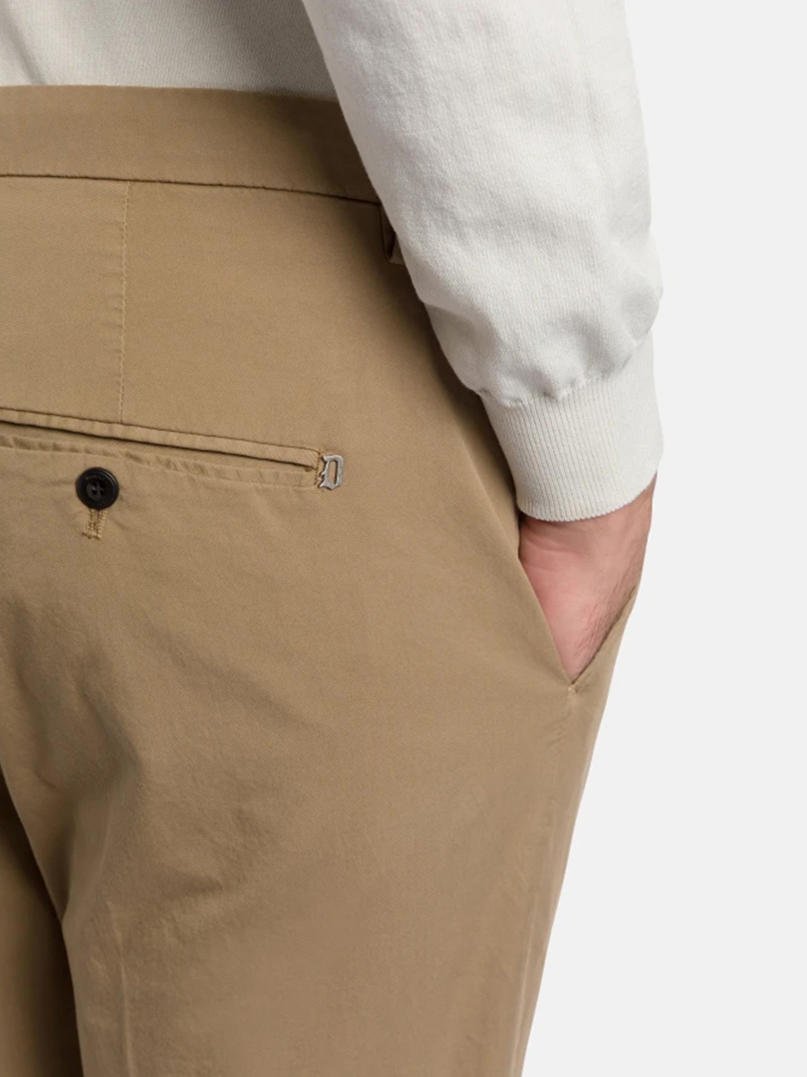 Dondup Pantaloni Gaubert Slim In Gabardina Leggera Noce-4