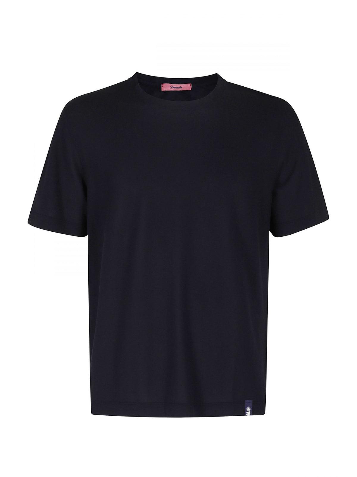 Drumohr T-shirt a maniche corte senza taschino blu notte-1
