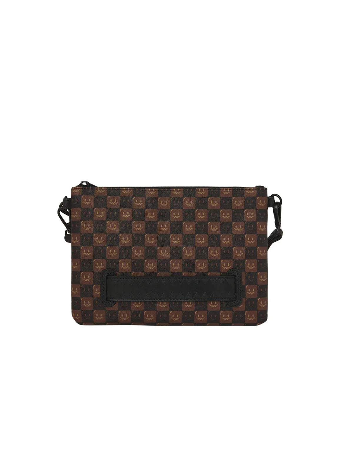 Sprayground Pochette crossover Sharks In Paris WTF Bubble Brown Check-3