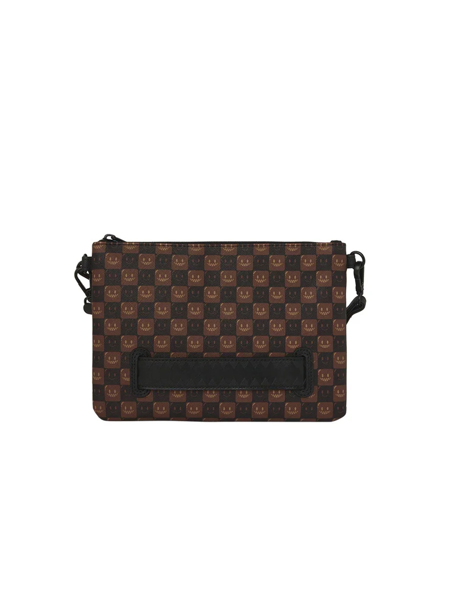 Sprayground Pochette Sharks In Paris Wtf Bubble Brown Check Crossover Clutch-3