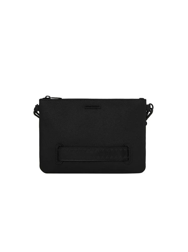 Sprayground Pochette Blacked Out Embossed Gold Tooth Crossover-2