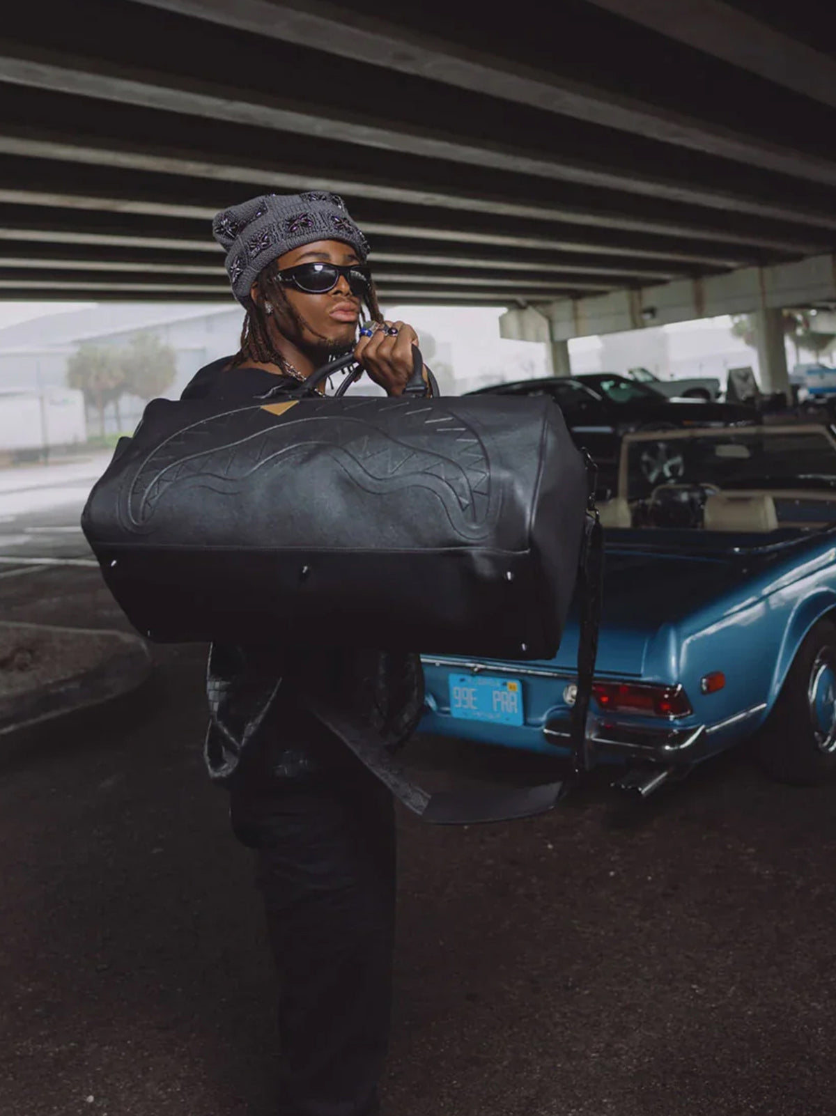 Borsone Blacked Out Embossed Gold Tooth Duffle-4