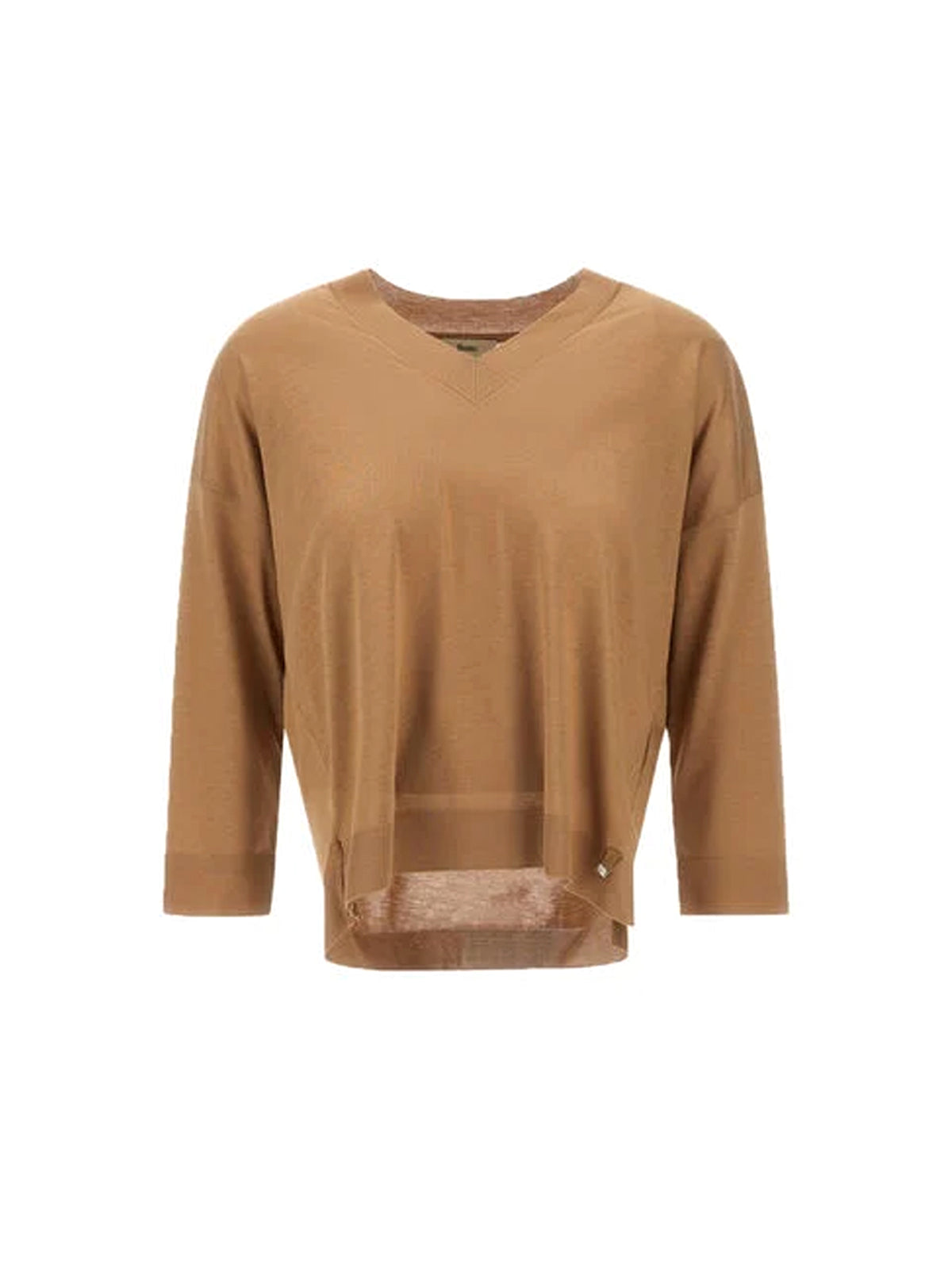 Herno Maglia Scollo A V Color Cammello-1