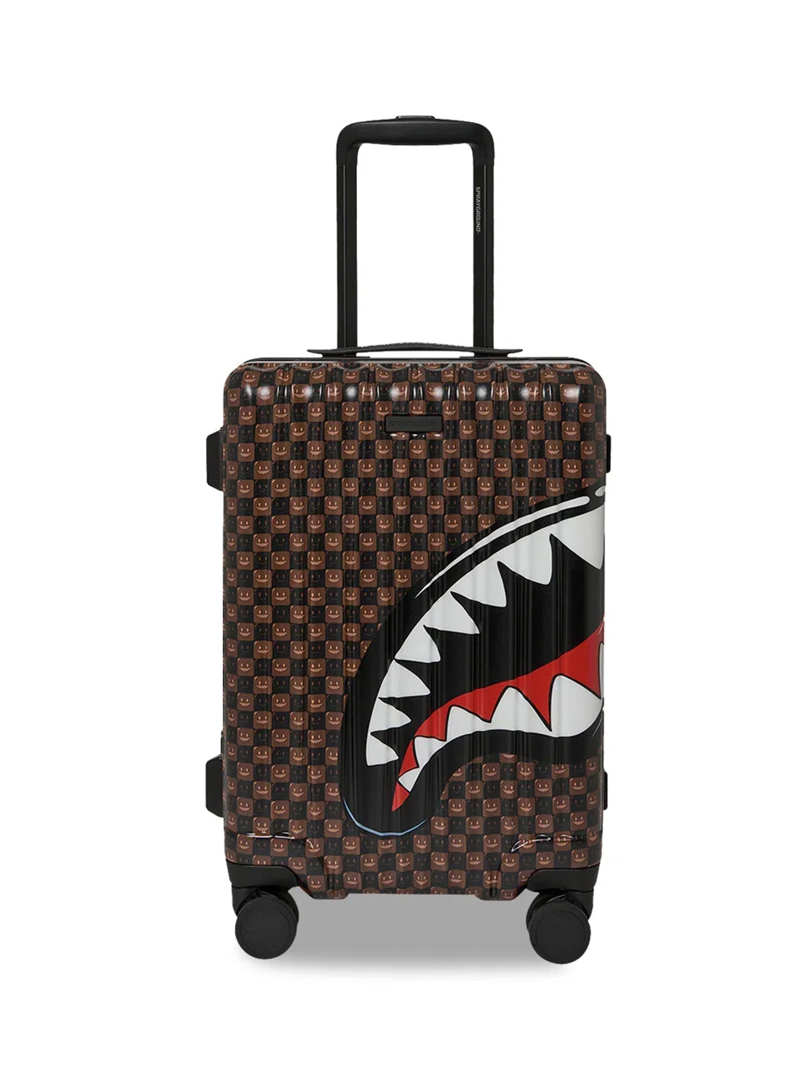 Sprayground Trolley Sharks In Paris Wtf Bubble Brown Check Carry-On Luggage-1