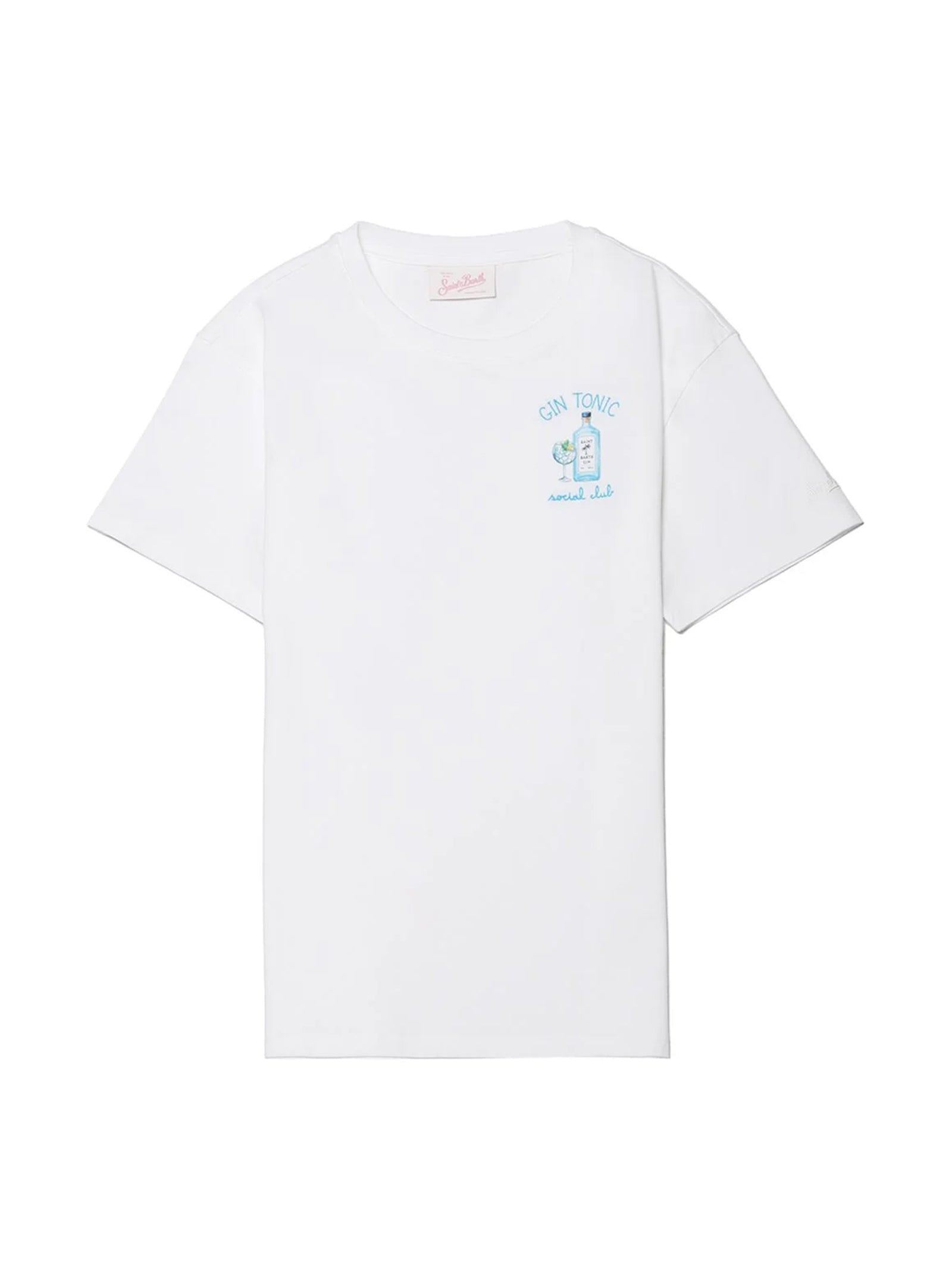 Saint Barth T-Shirt Social Club Gin Bianca-1