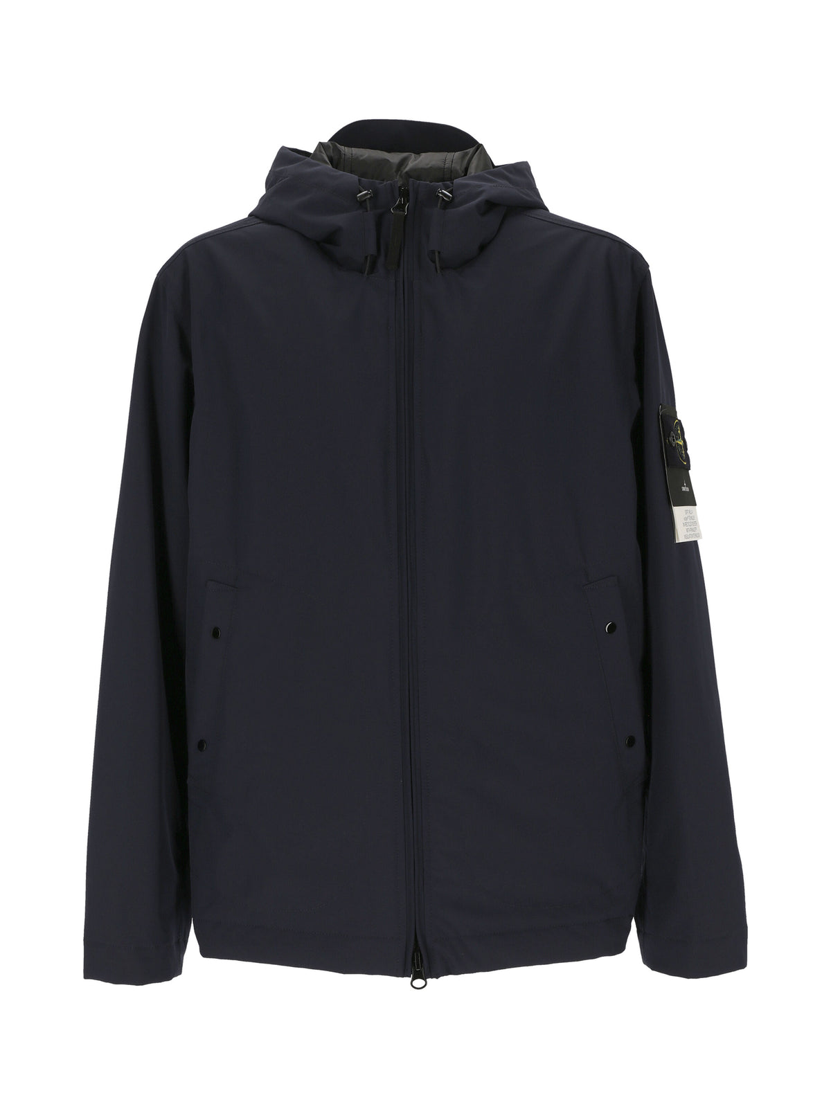 Stone Island Giubbino con cappuccio e badge blu-1