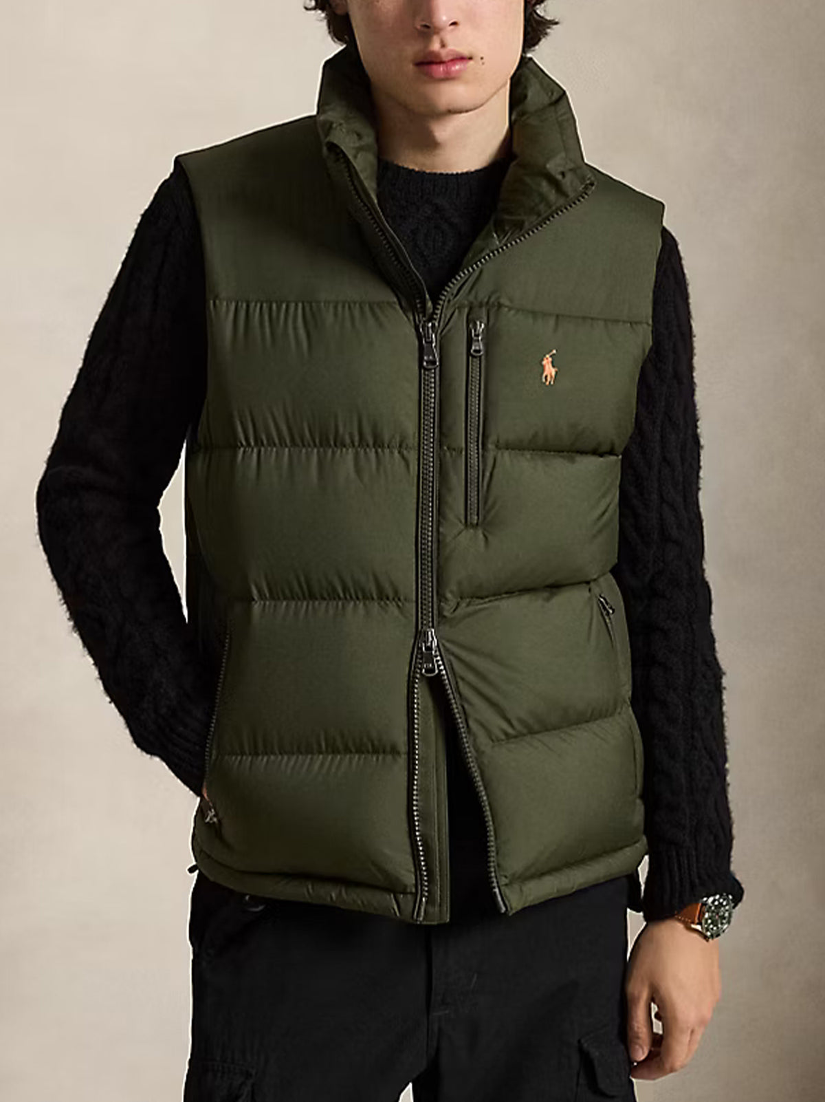 Polo Ralph Lauren Gilet Gorham In Piumino Green Olive-2