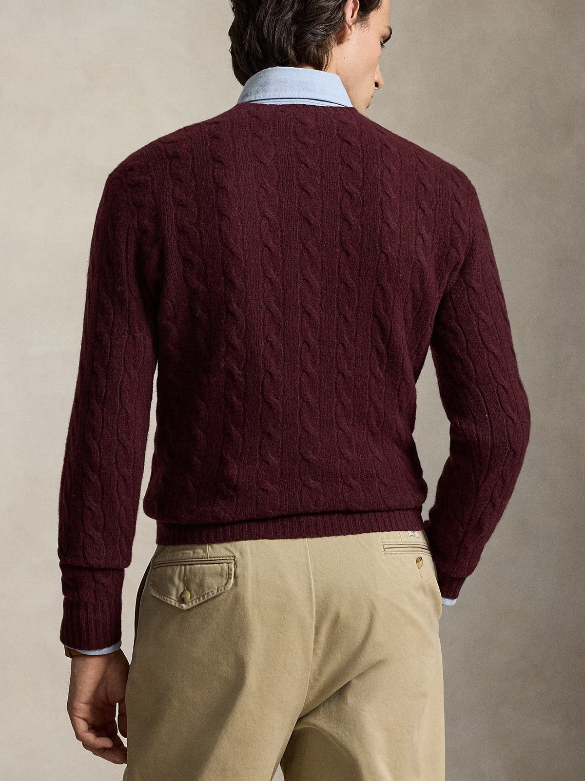 Polo Ralph Lauren Maglia Trecce Lana Cashmere  Bordeaux-3
