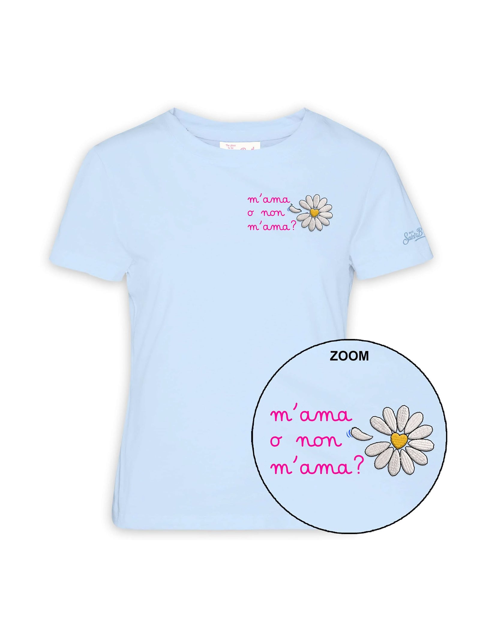 Saint Barth T-Shirt M'ama O Non M'ama Celeste-1