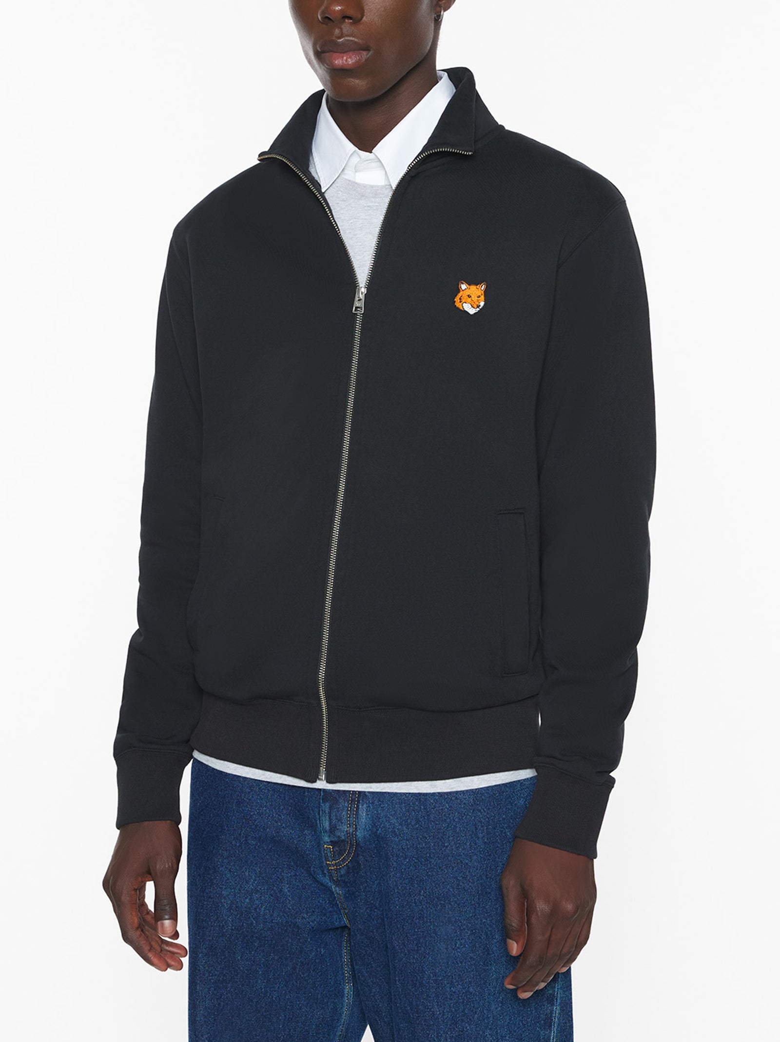 Maison Kitsune Fox Head Zipped Regular Sweatshirt Nera-3