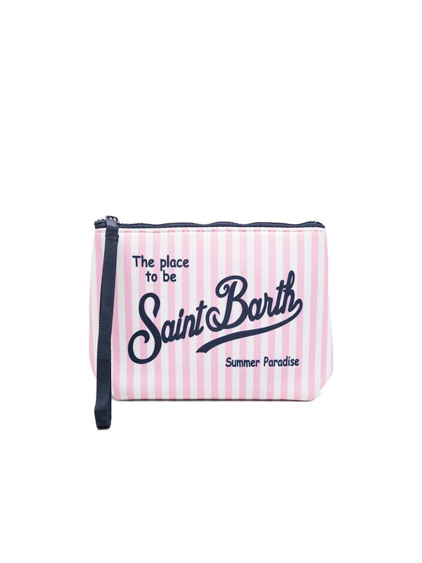 Saint Barth Pochette Aline Righe Mini Rosa