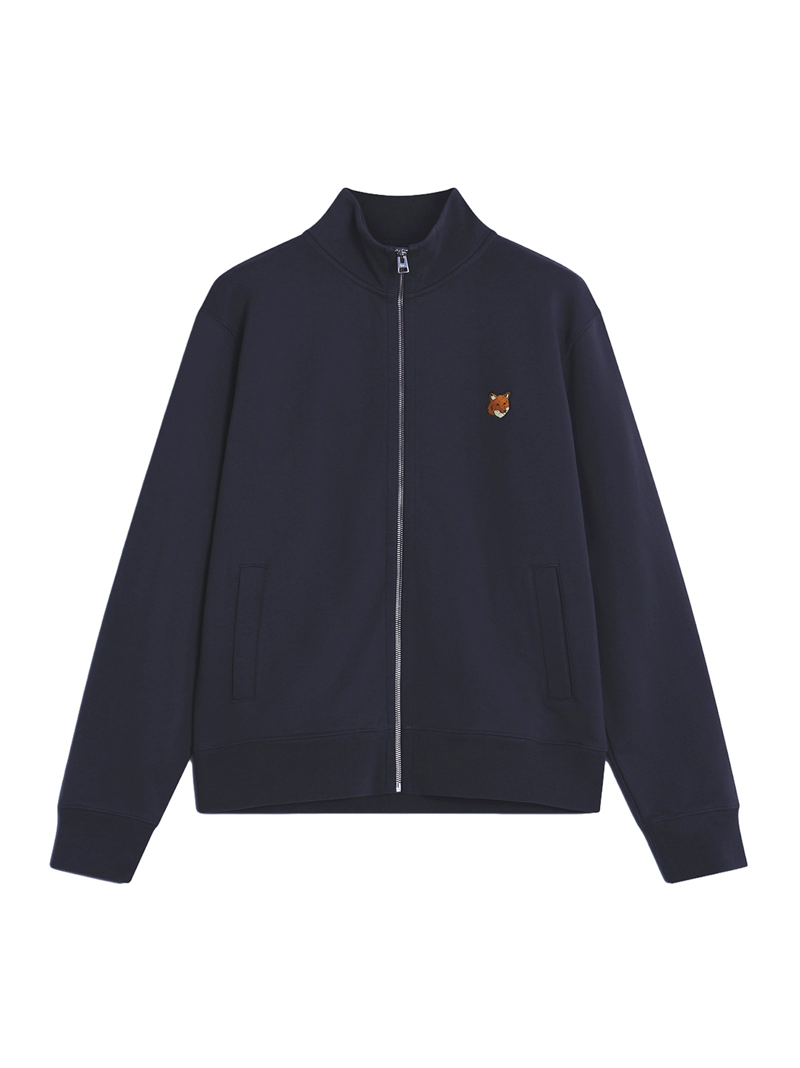 Maison Kitsune Fox Head Zipped Regular Sweatshirt Navy-1