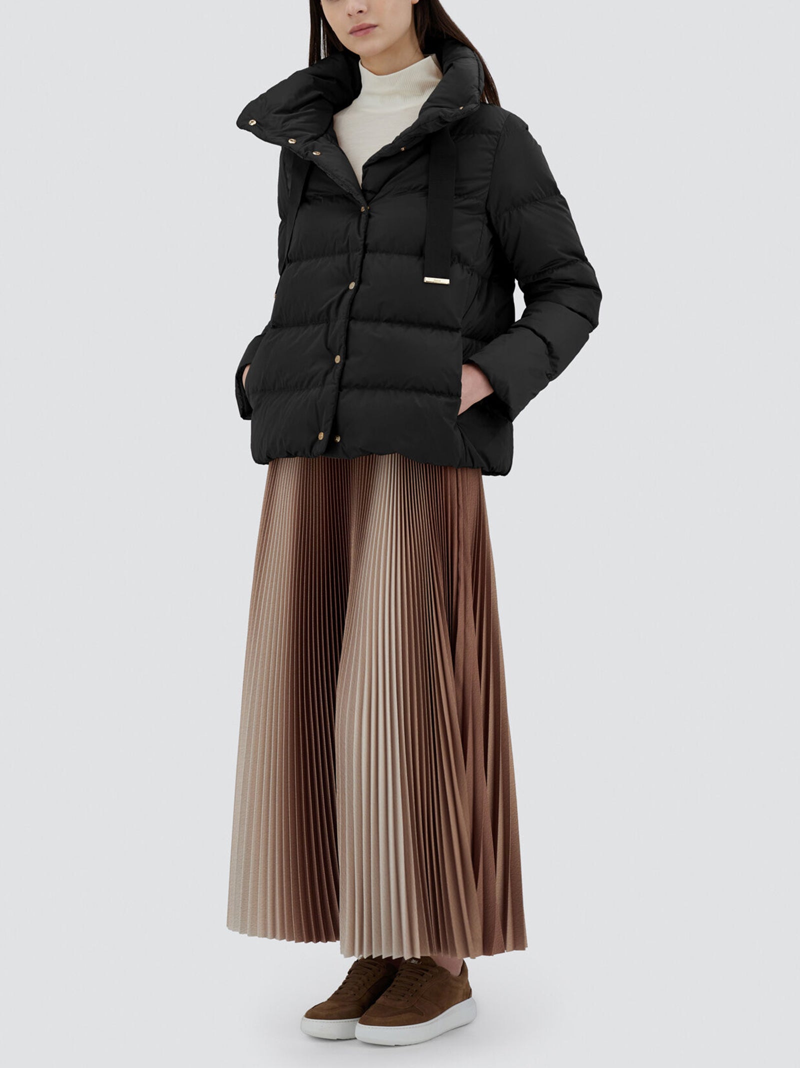 Herno Cappa In Satin Nero-4