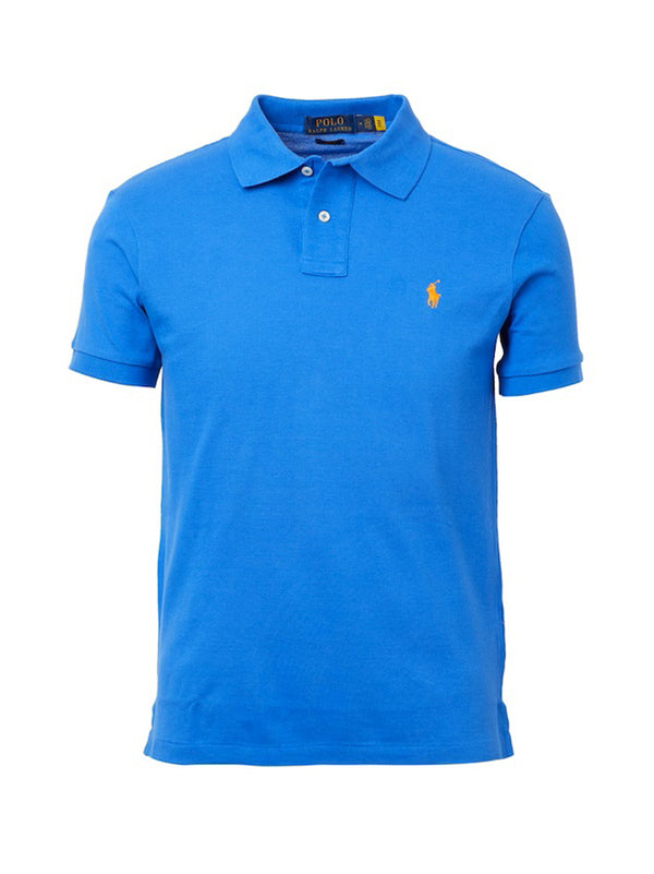 Polo Pique Slim Blu