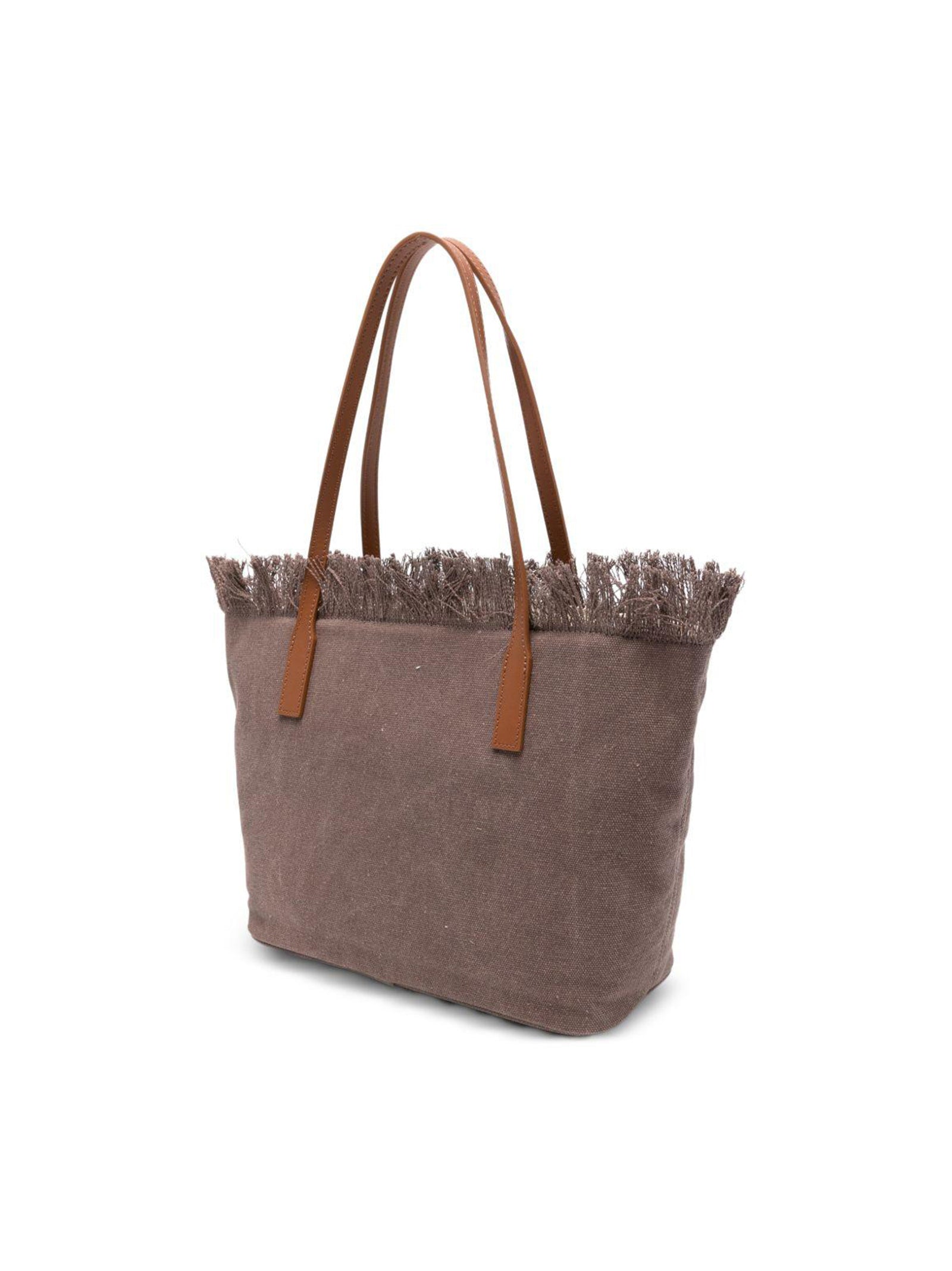 Saint Barth City Bag Mid Frange Marrone-2