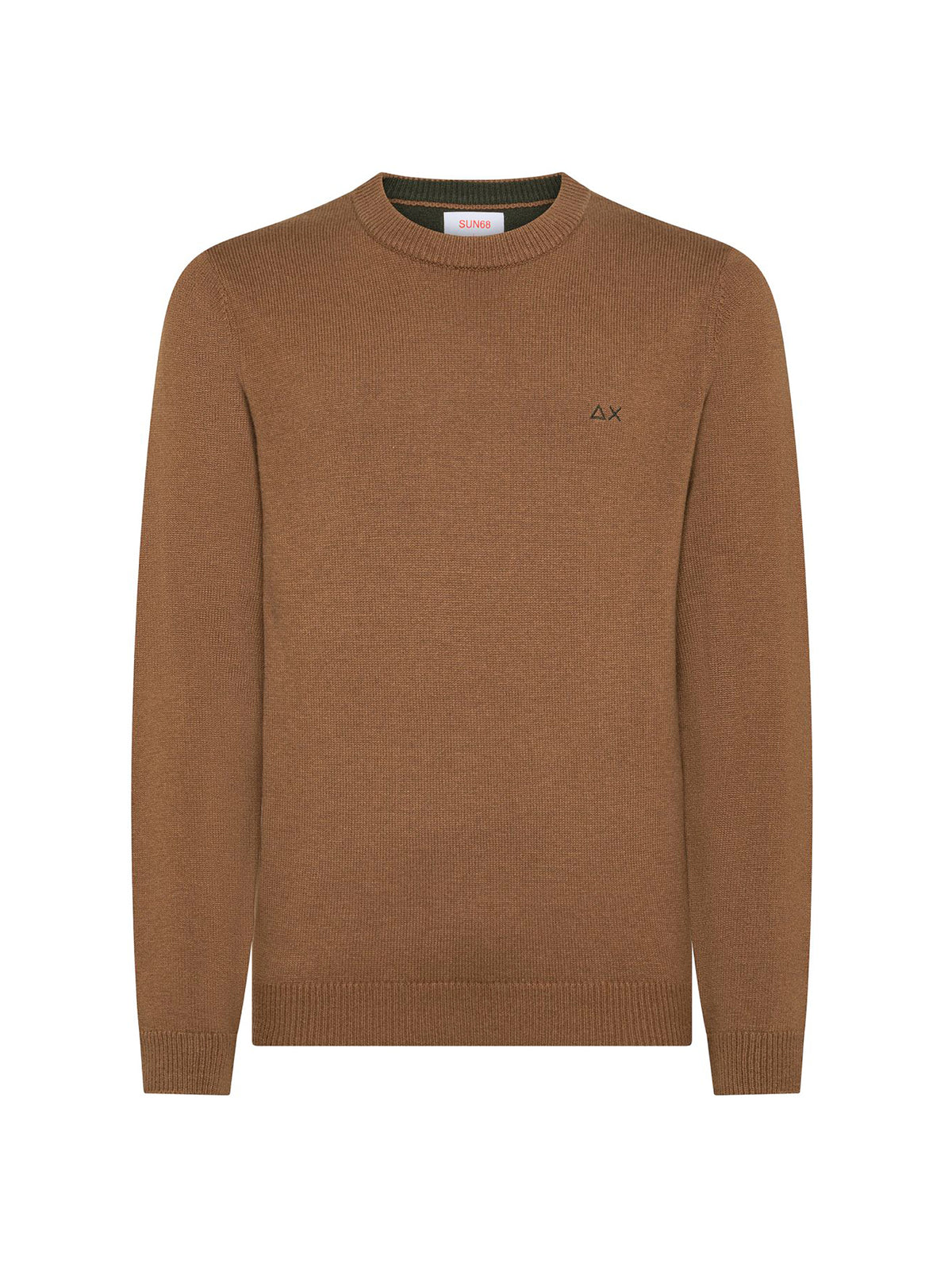Sun68 Maglia Girocollo In Lana E Cashmere Marrone Deserto-1