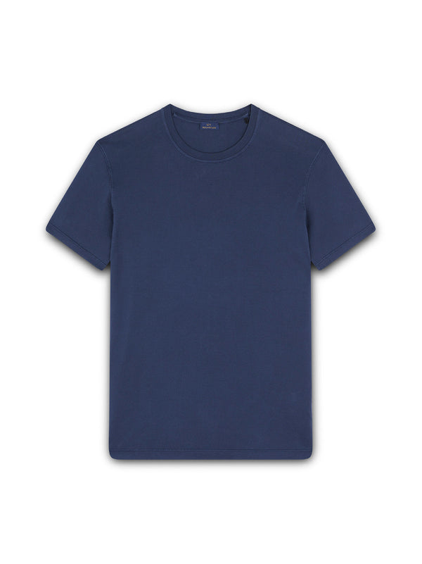 T-Shirt In Light Jersey Di Cotone Tinto Capo