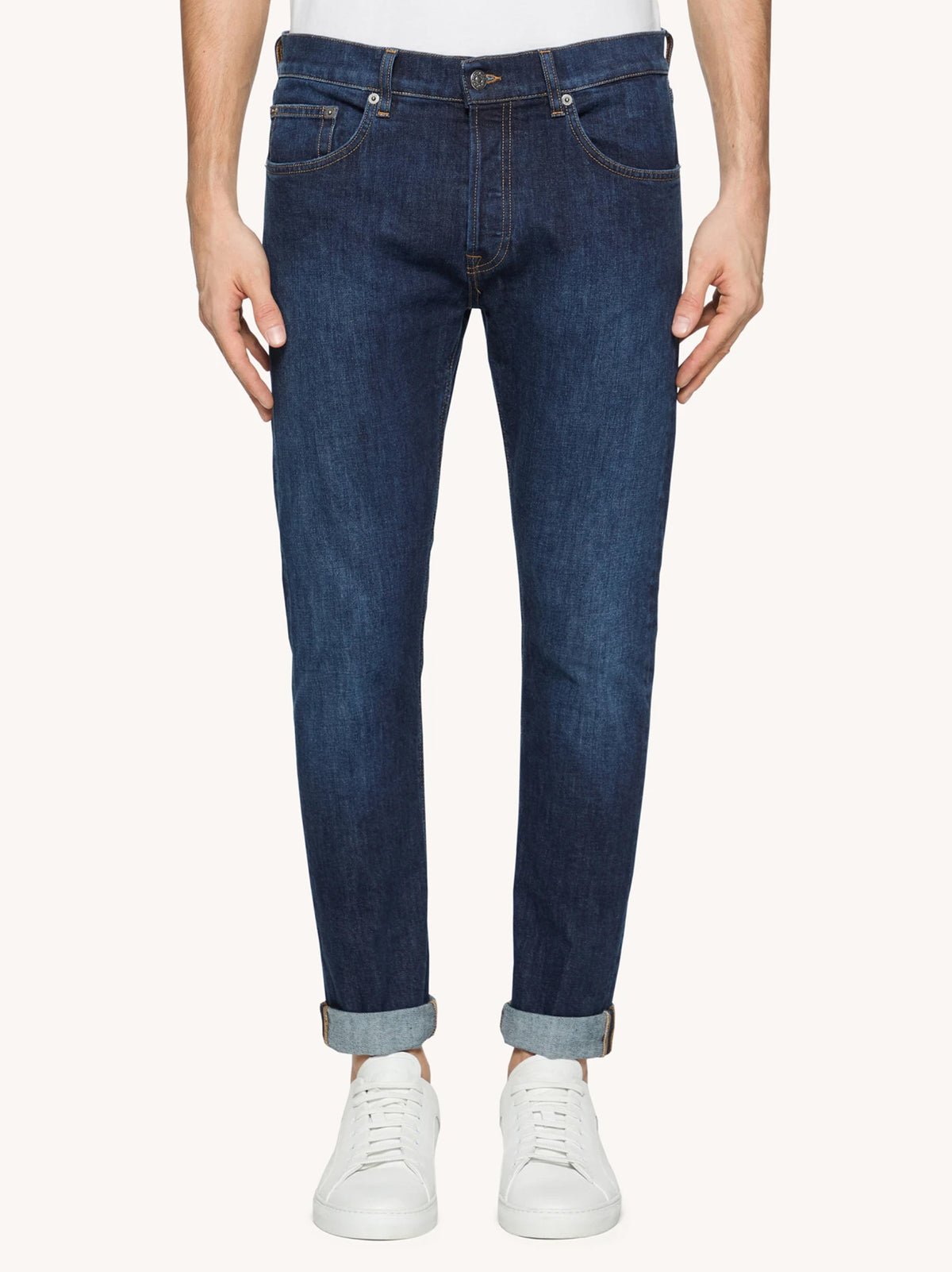 Dondup Jeans Icon regular in denim stretch lavaggio scuro-2