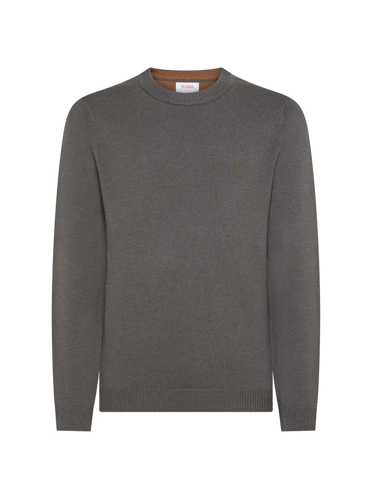 Sun68 Maglia Girocollo In Lana E Cashmere Grigio Scuro-1