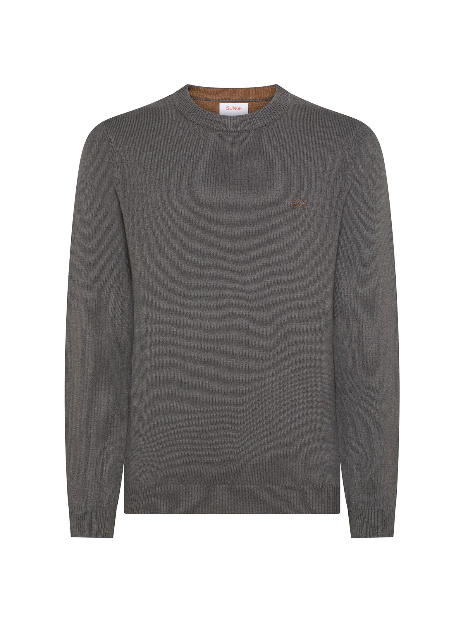 Sun68 Maglia Girocollo In Lana E Cashmere Grigio Scuro-1