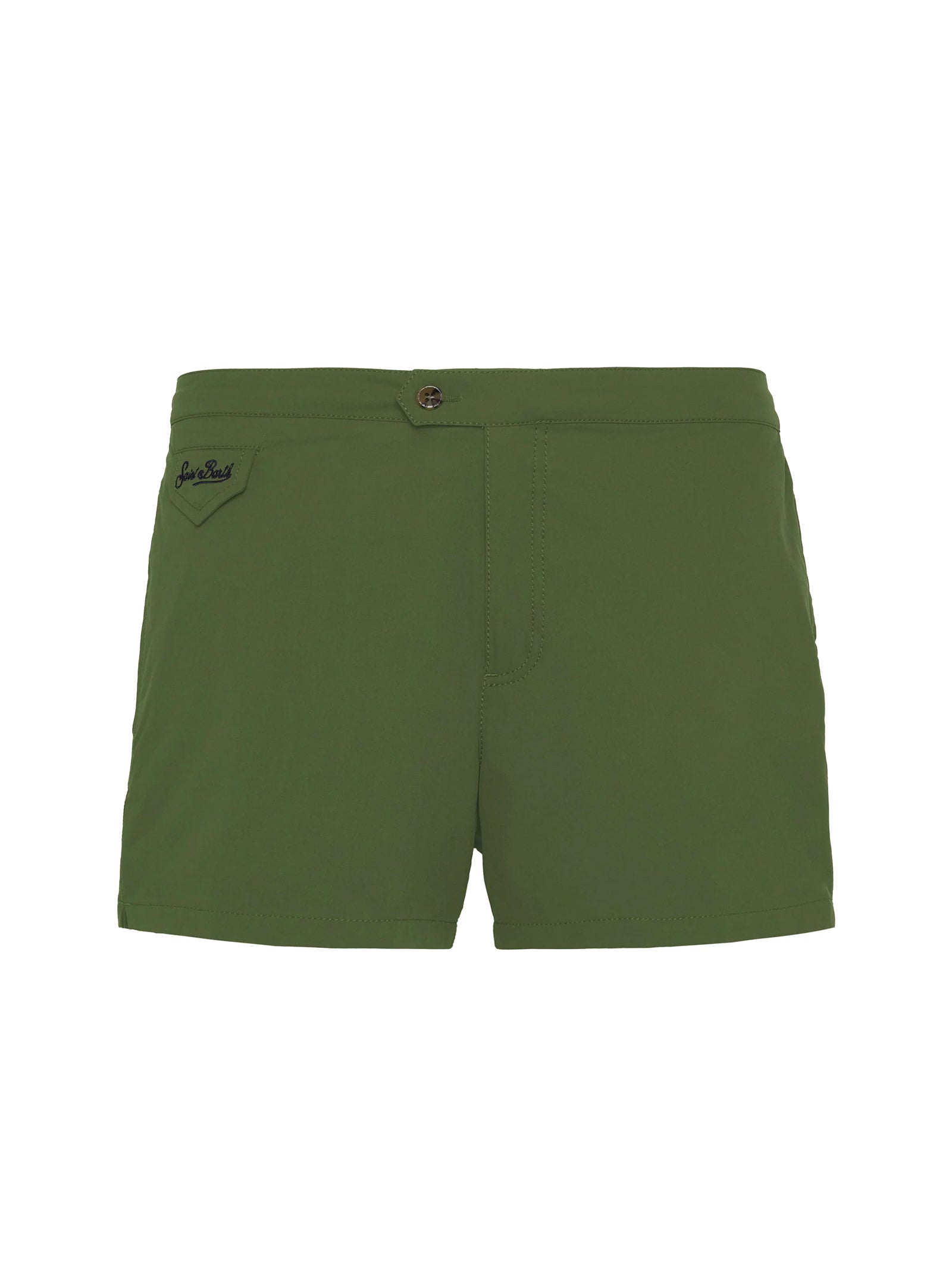 Saint Barth Boxer Mare Slim Verde Militare-1