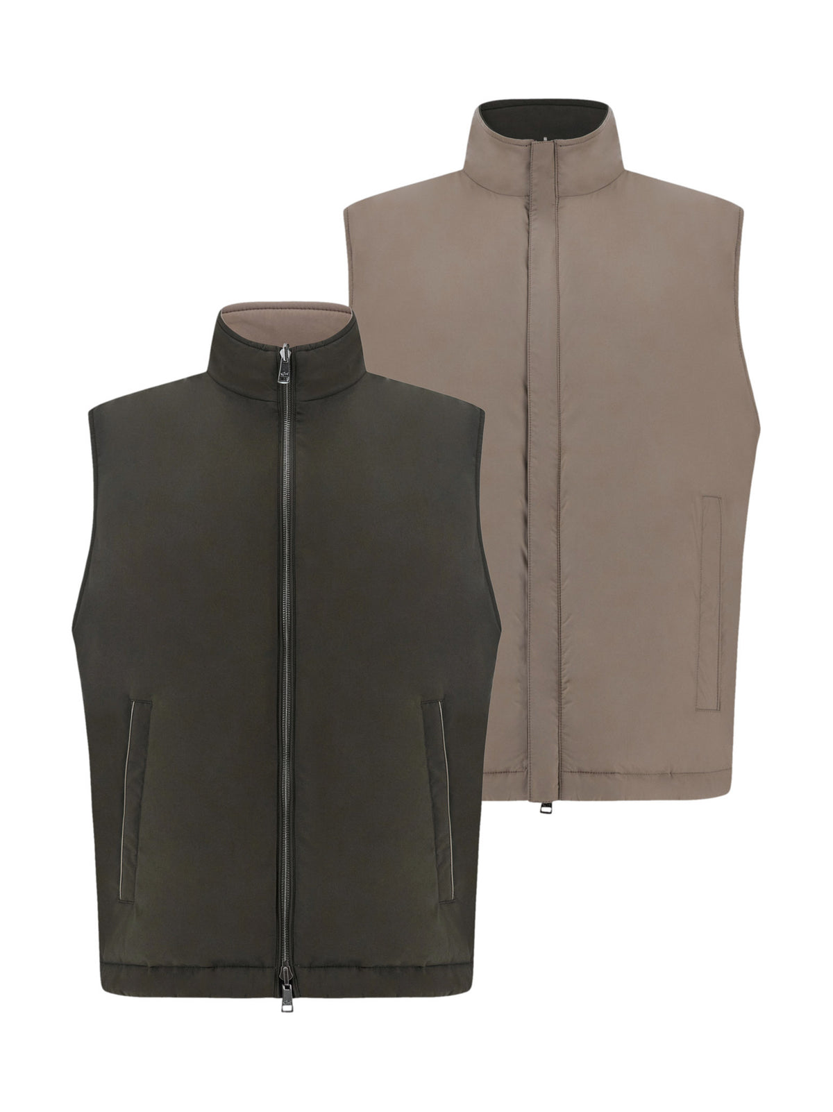 Paul&Shark Gilet Reversibile Verde Militare/Beige-1
