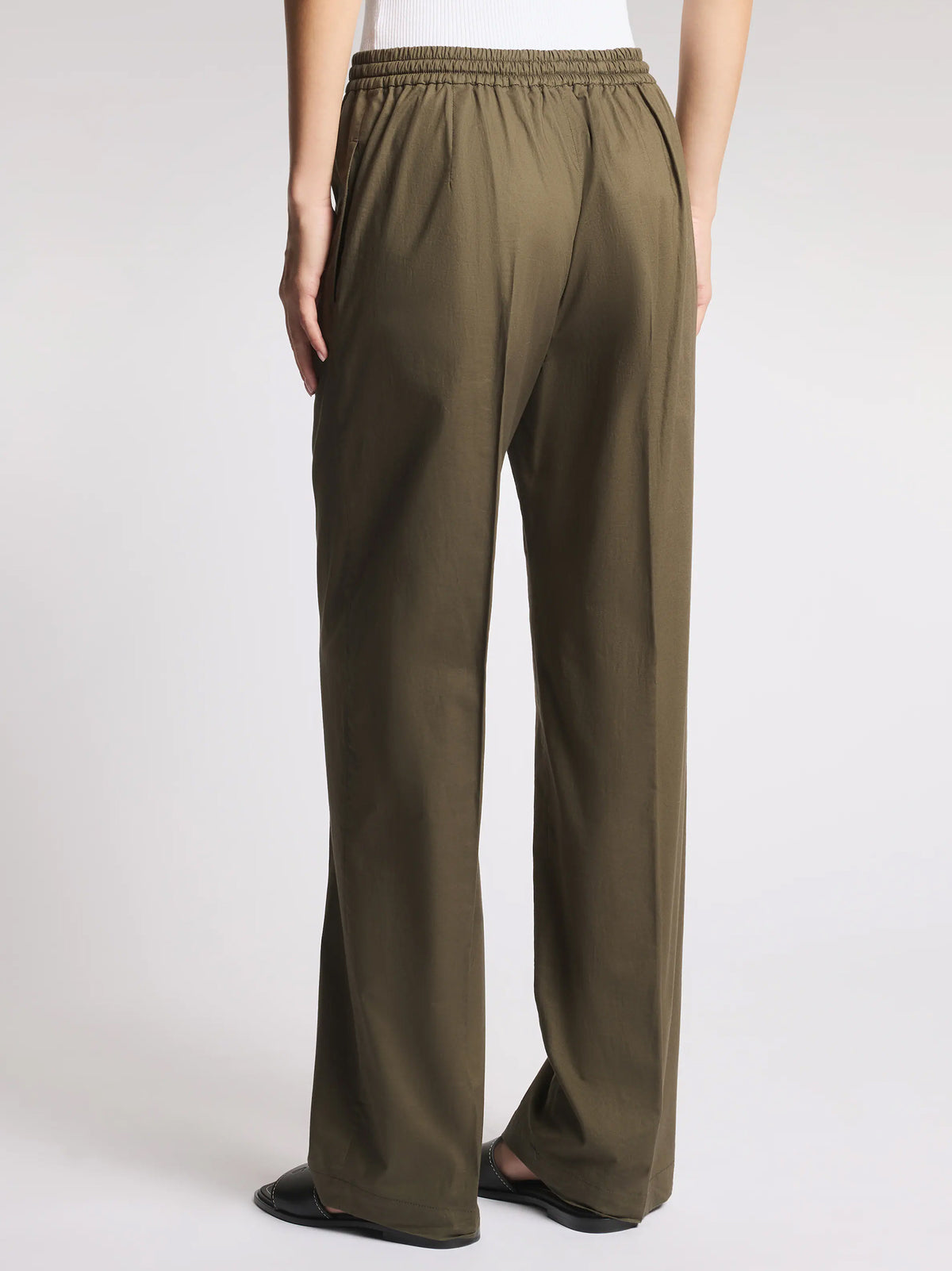 Pantaloni Regular Fit In Popeline Stretch-3