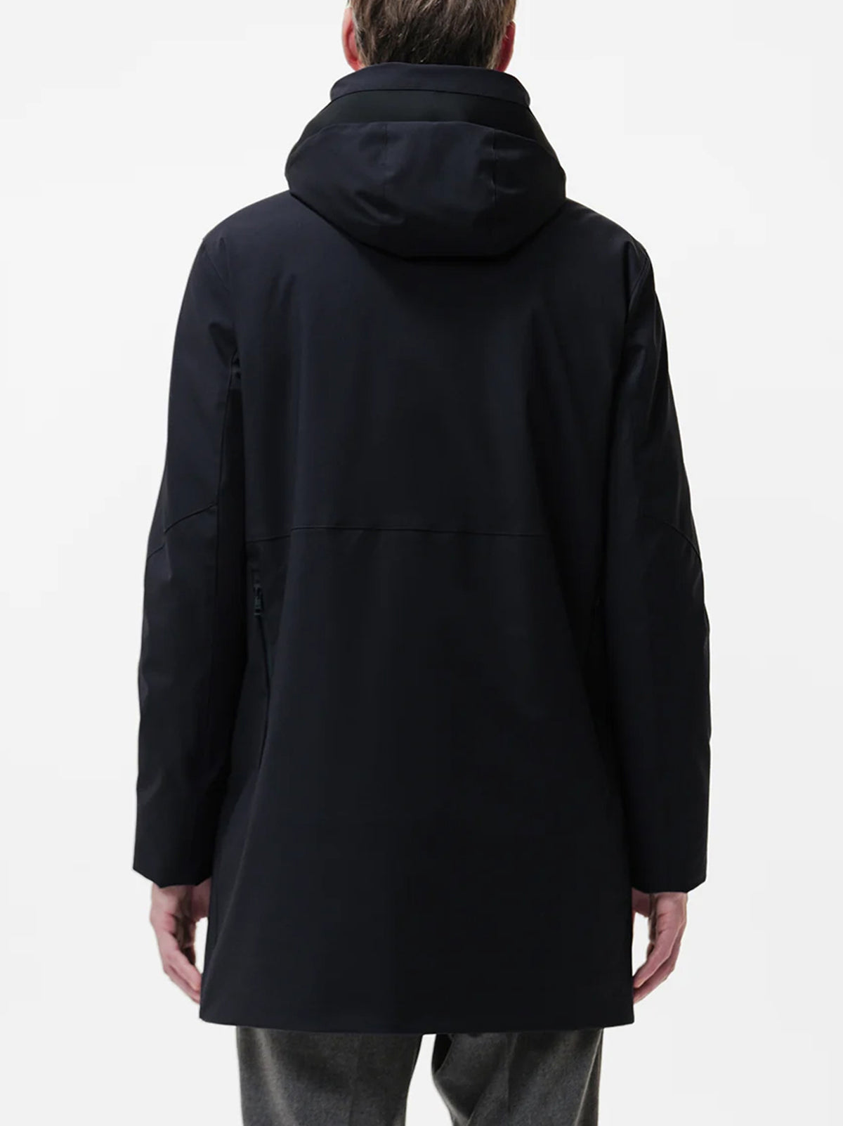 Duno Parka Lungo In Tessuto Tecnico Blue Navy-3