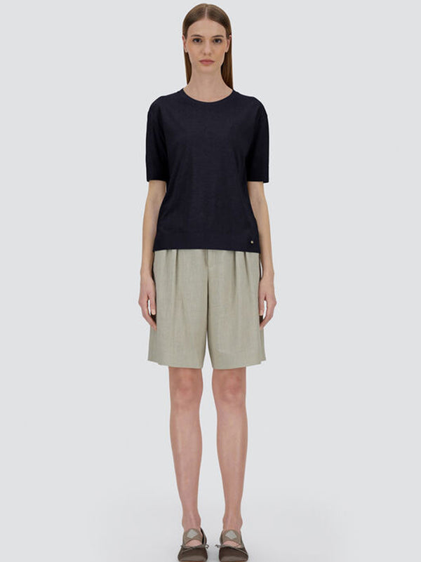 Herno T-Shirt In Glam Knit Effect Blu-2