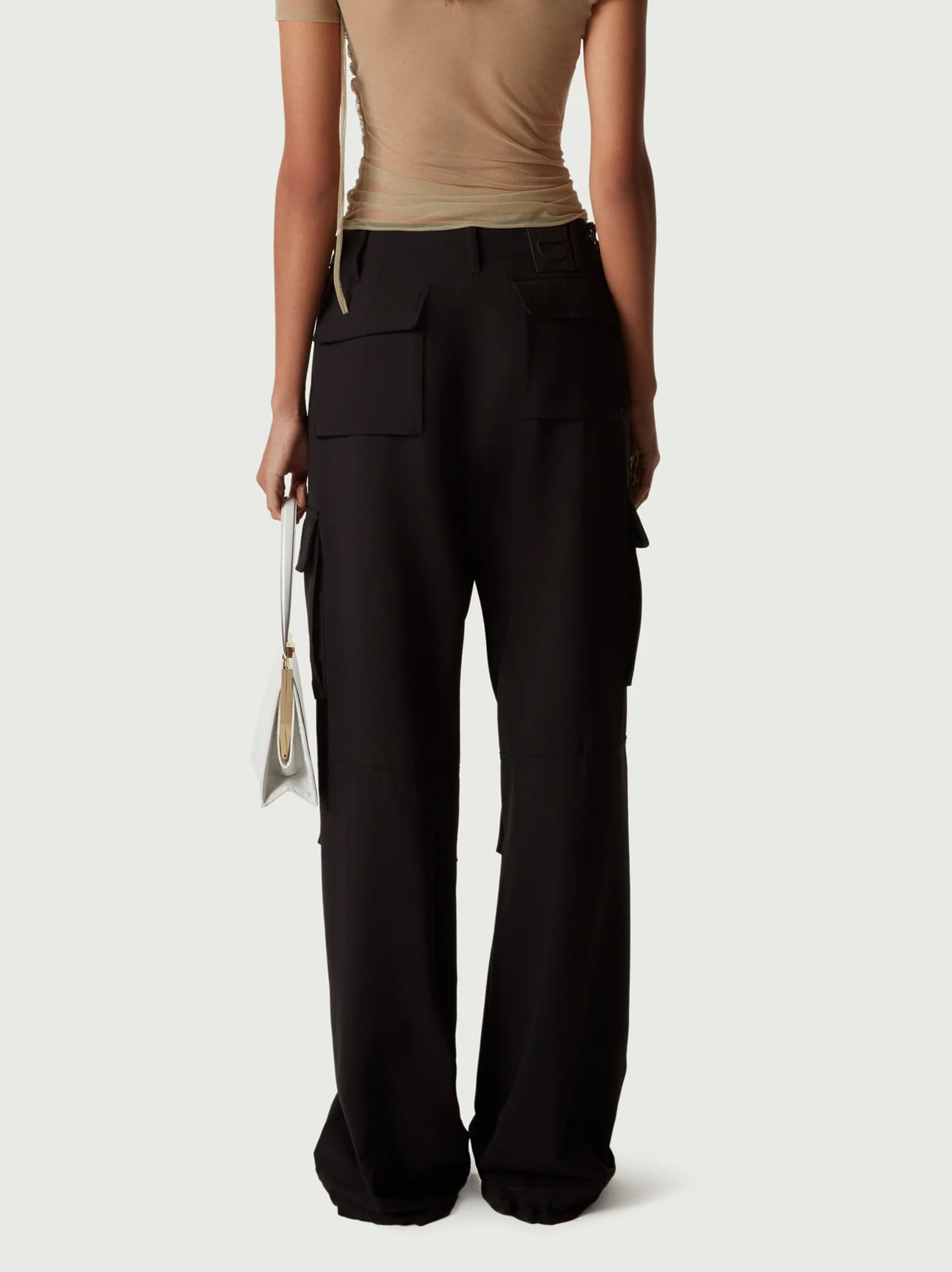 Pantaloni Cargo A Gamba Larga-3