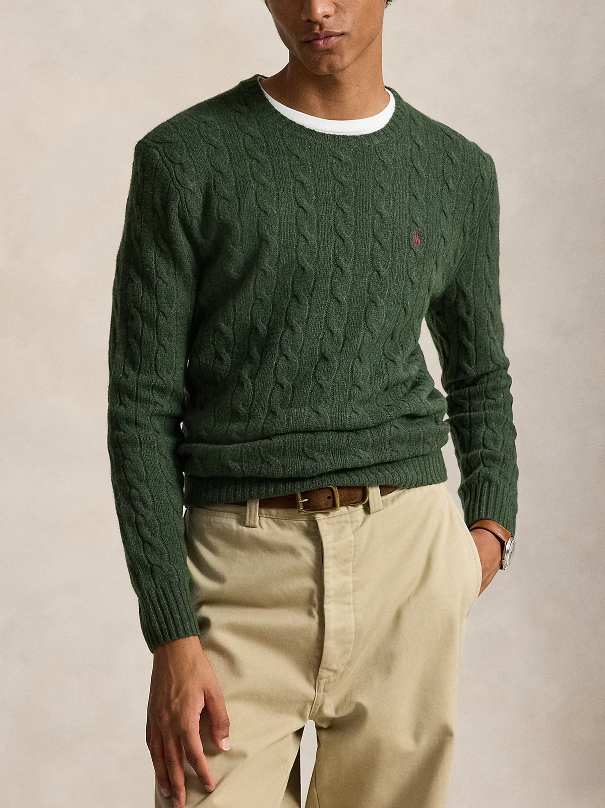 Polo Ralph Lauren Maglia Trecce Lana Cashmere  Green-2