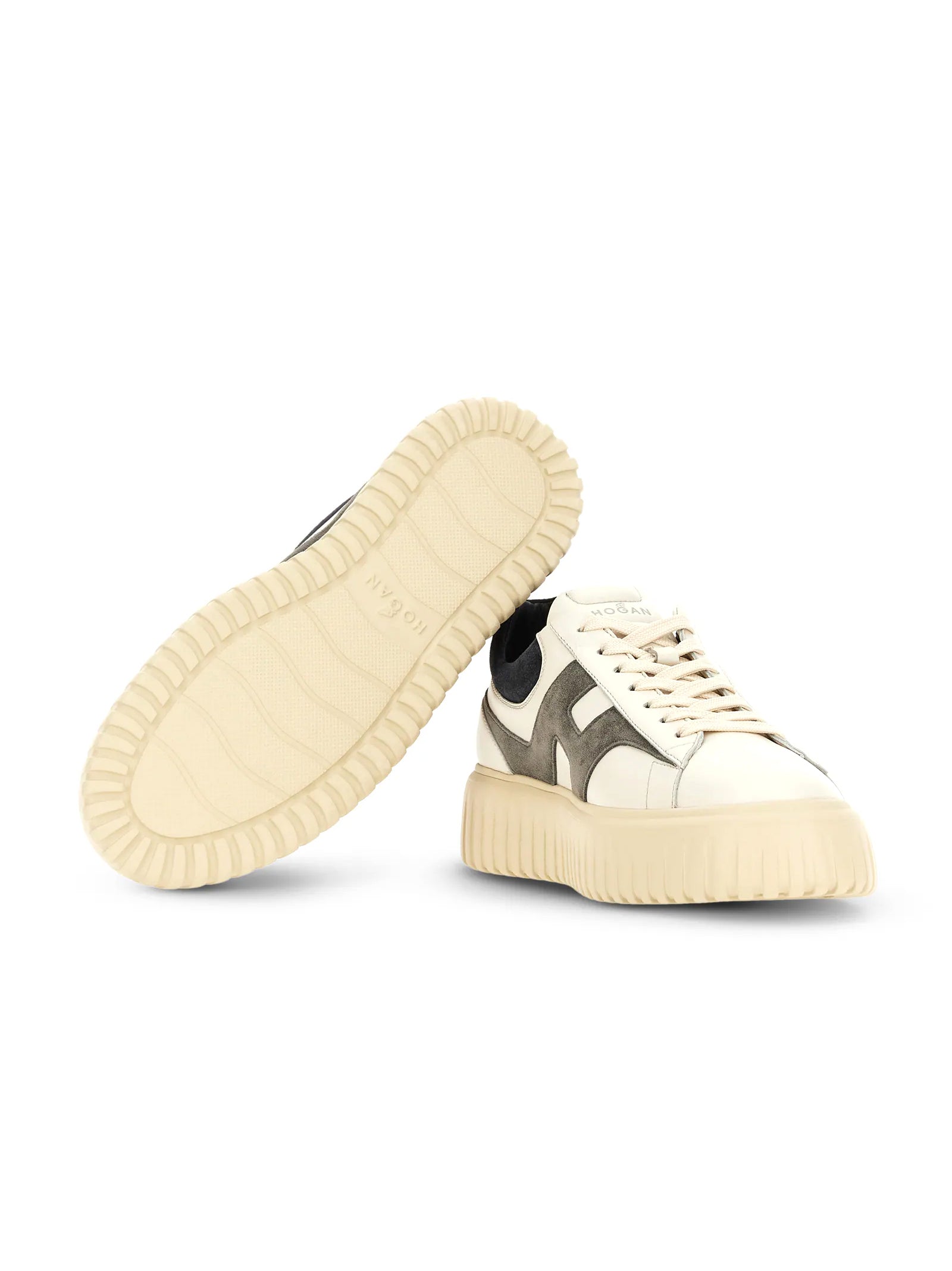 Hogan Sneakers H-Stripes Avorio Grigio-4