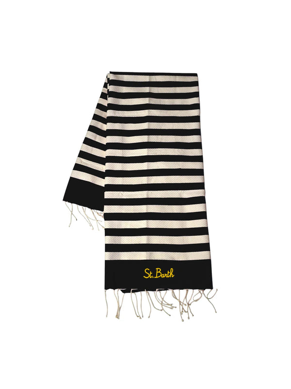 TELO MARE RIGATO NERO-SAINT BARTH-FOUT012 02752L