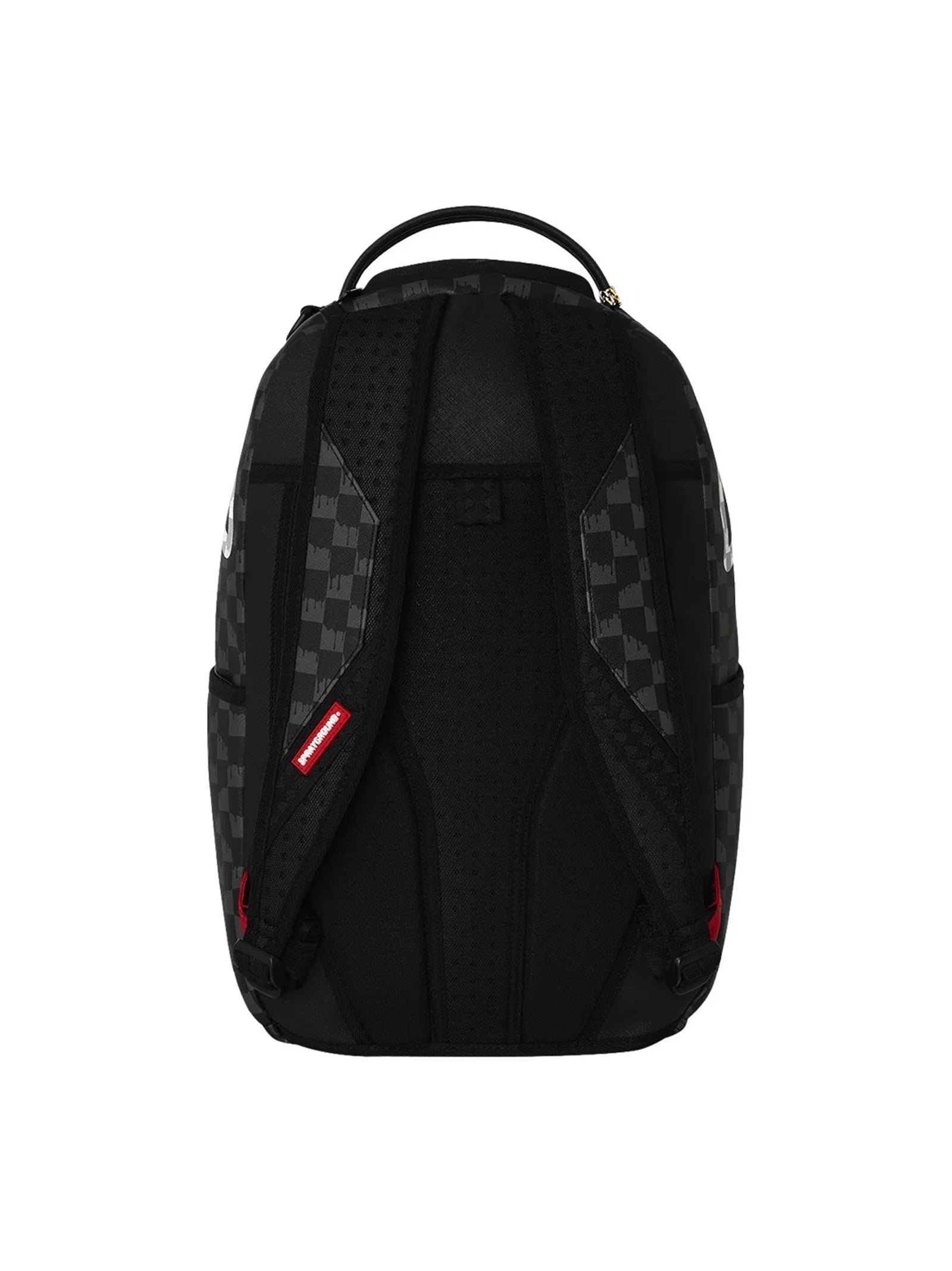 Sprayground Black And White Drip Check Shark Backpack-3