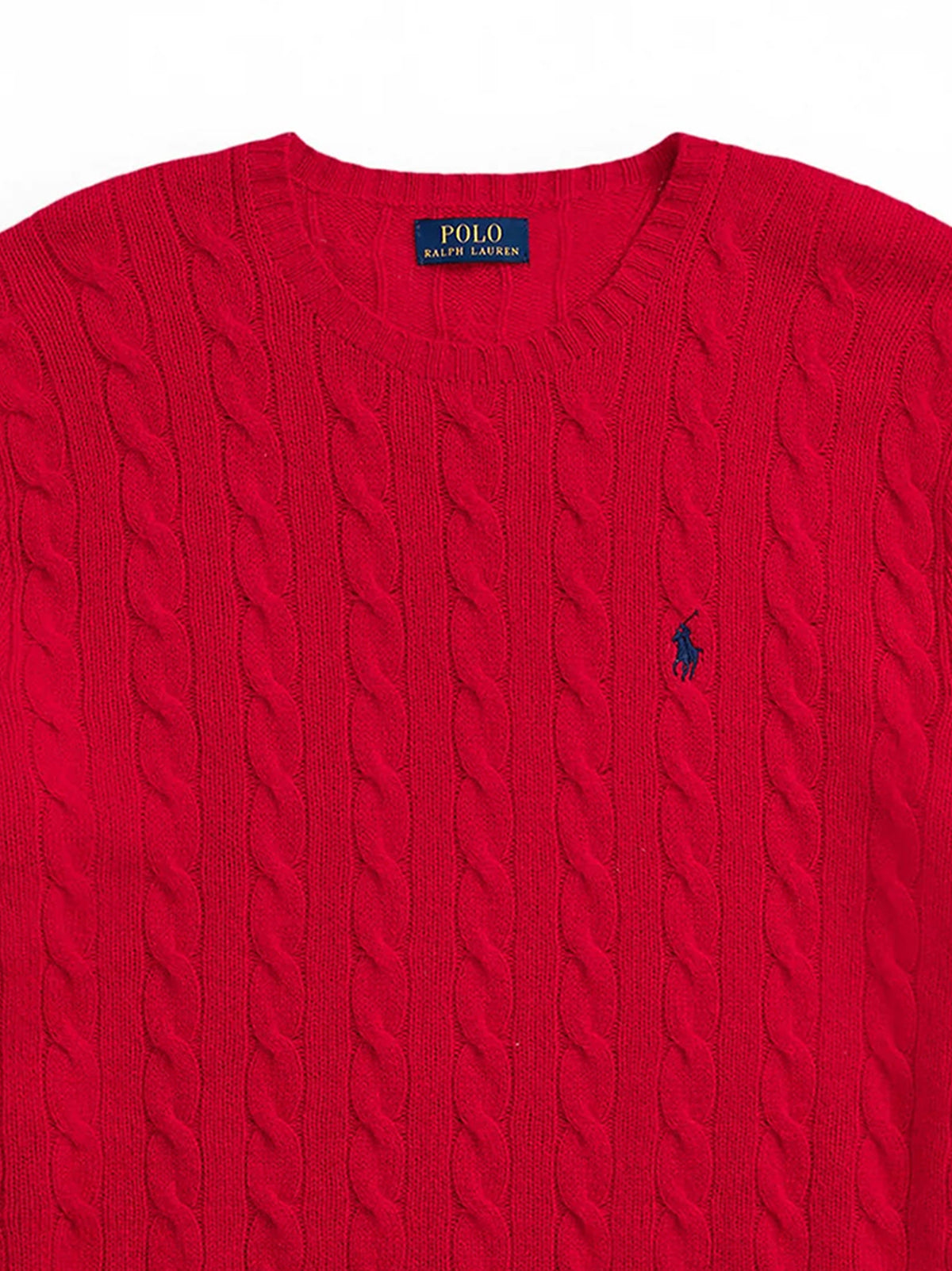 Polo Ralph Lauren Maglia Trecce Lana Cashmere Rossa-2